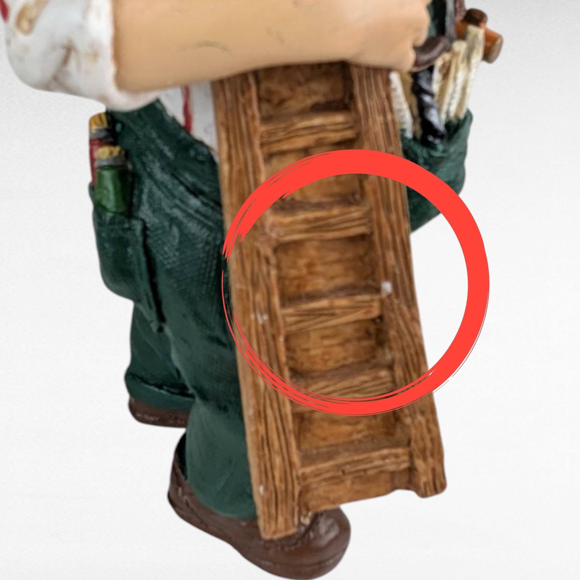 Vintage Silvestri Handyman Santa Figure, Resin Christmas Decor, Collectible Santa Claus, Unique Holiday Gift, Santa with Tools