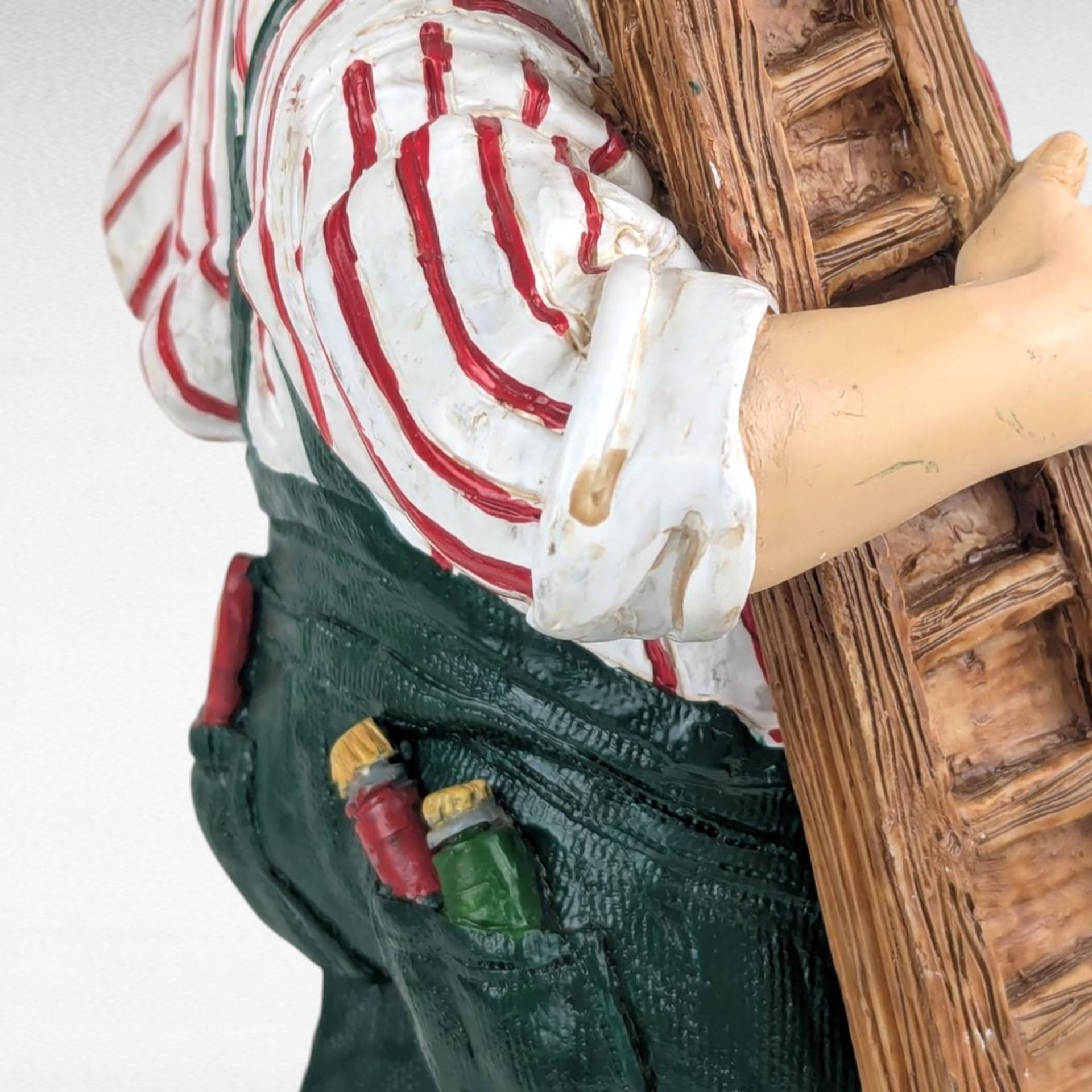 Vintage Silvestri Handyman Santa Figure, Resin Christmas Decor, Collectible Santa Claus, Unique Holiday Gift, Santa with Tools