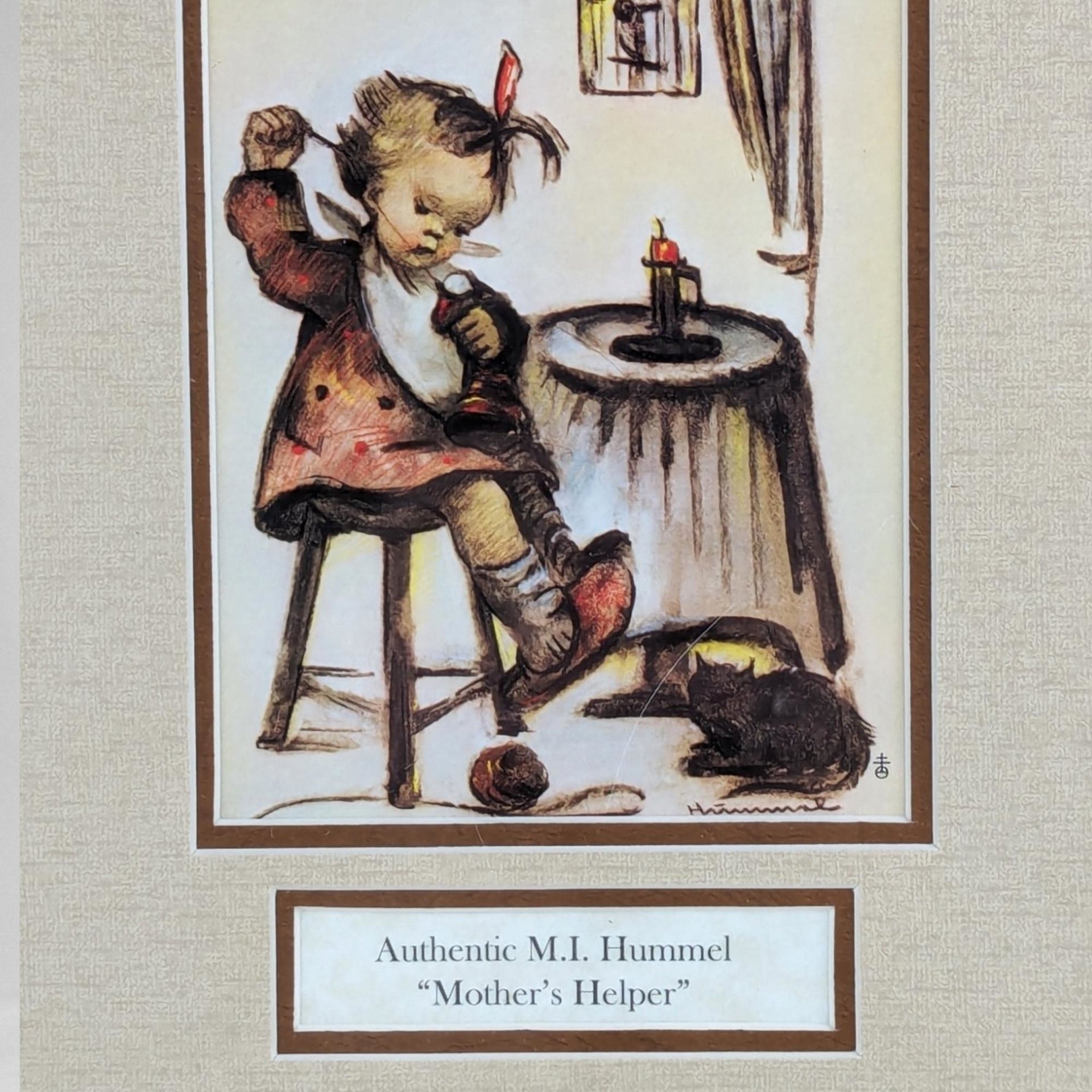 Vintage Hummel Prints Set, 1981 Framed Hummel Art, Honey Lovers, Mother's Helper, Little Bookkeeper, Collectible Hummel,