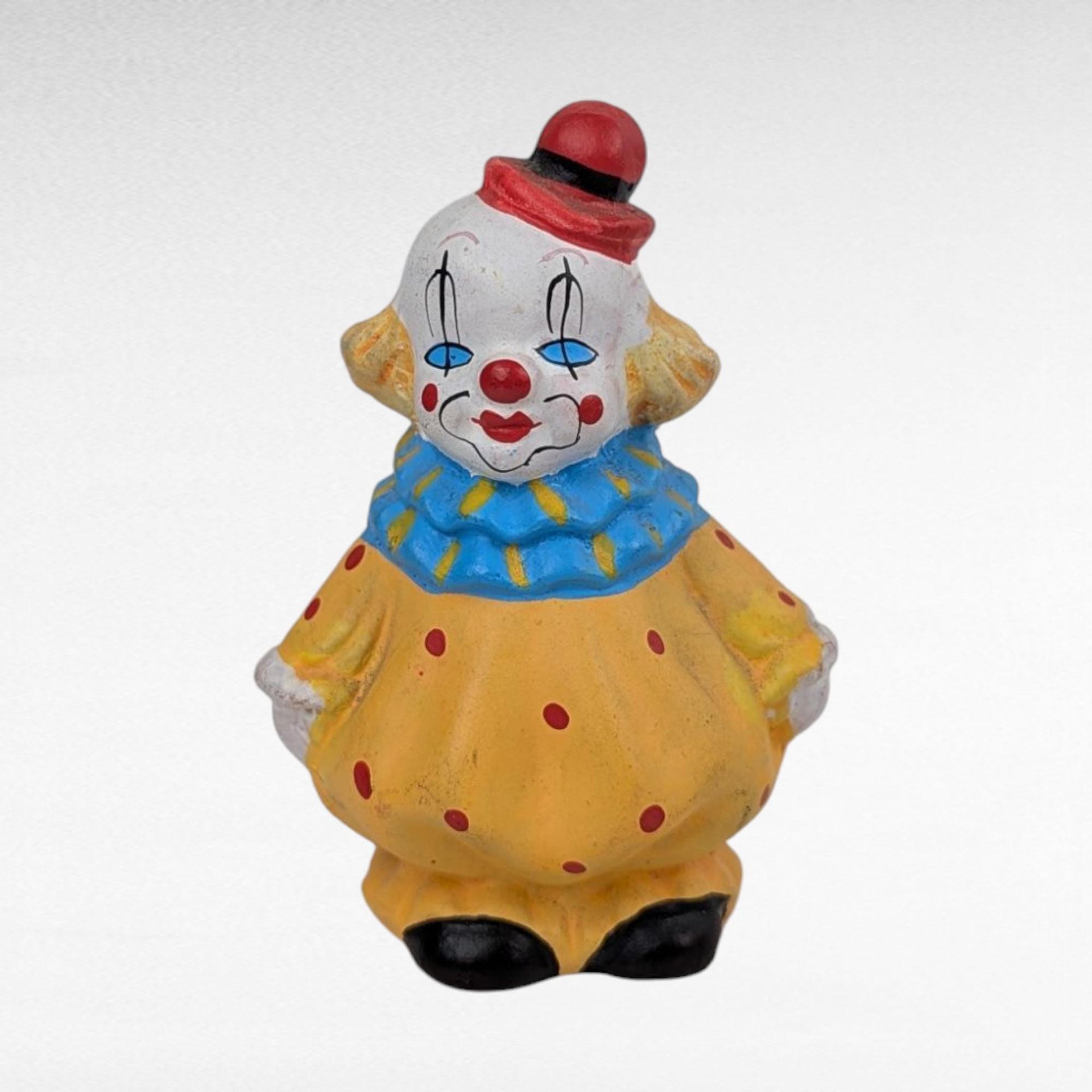 Vintage Ceramic Clown Figurines, Set of 3, Clown with Hats, Collectible Clown Decor, Made in China