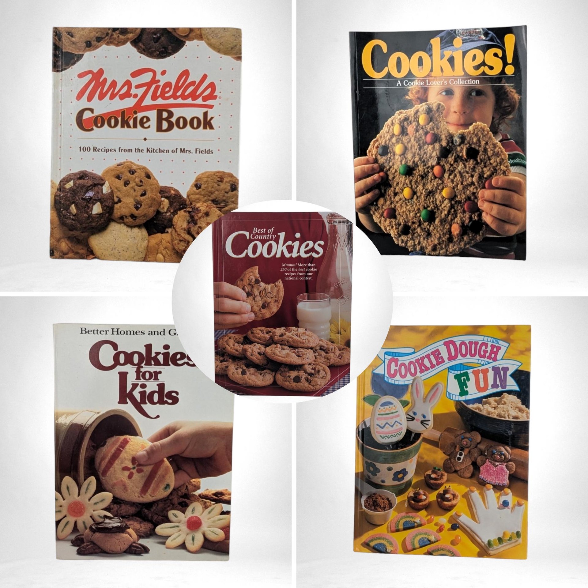 Vintage Cookie Cookbook Collection - Mrs. Fields, BHG Kids, Country Cookies, 90s Baking Recipes - Gift for Bakers