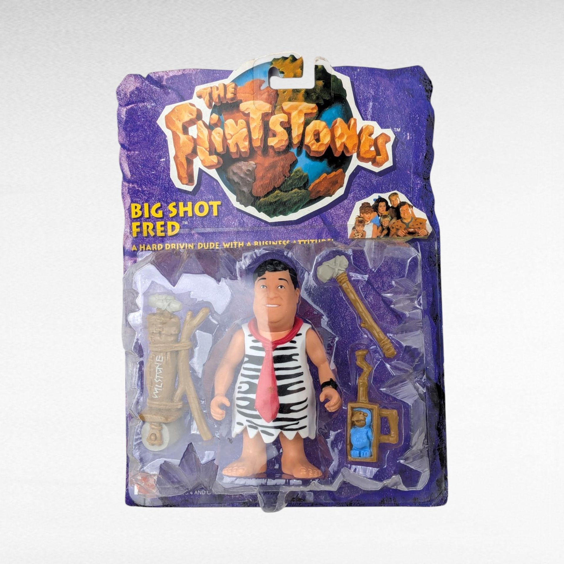 Mattel Flintstones Toy Set, Licking Dino & Big Shot Fred, New in Package, Vintage Flintstones Collectibles