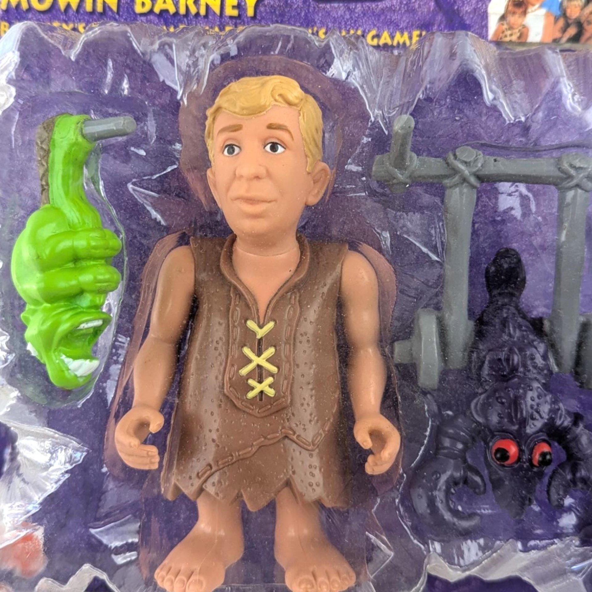 Mattel Flintstones Toy Set, Betty & Bamm-Bamm, Lawn Mowing Barney, New in Package, Vintage Collectibles