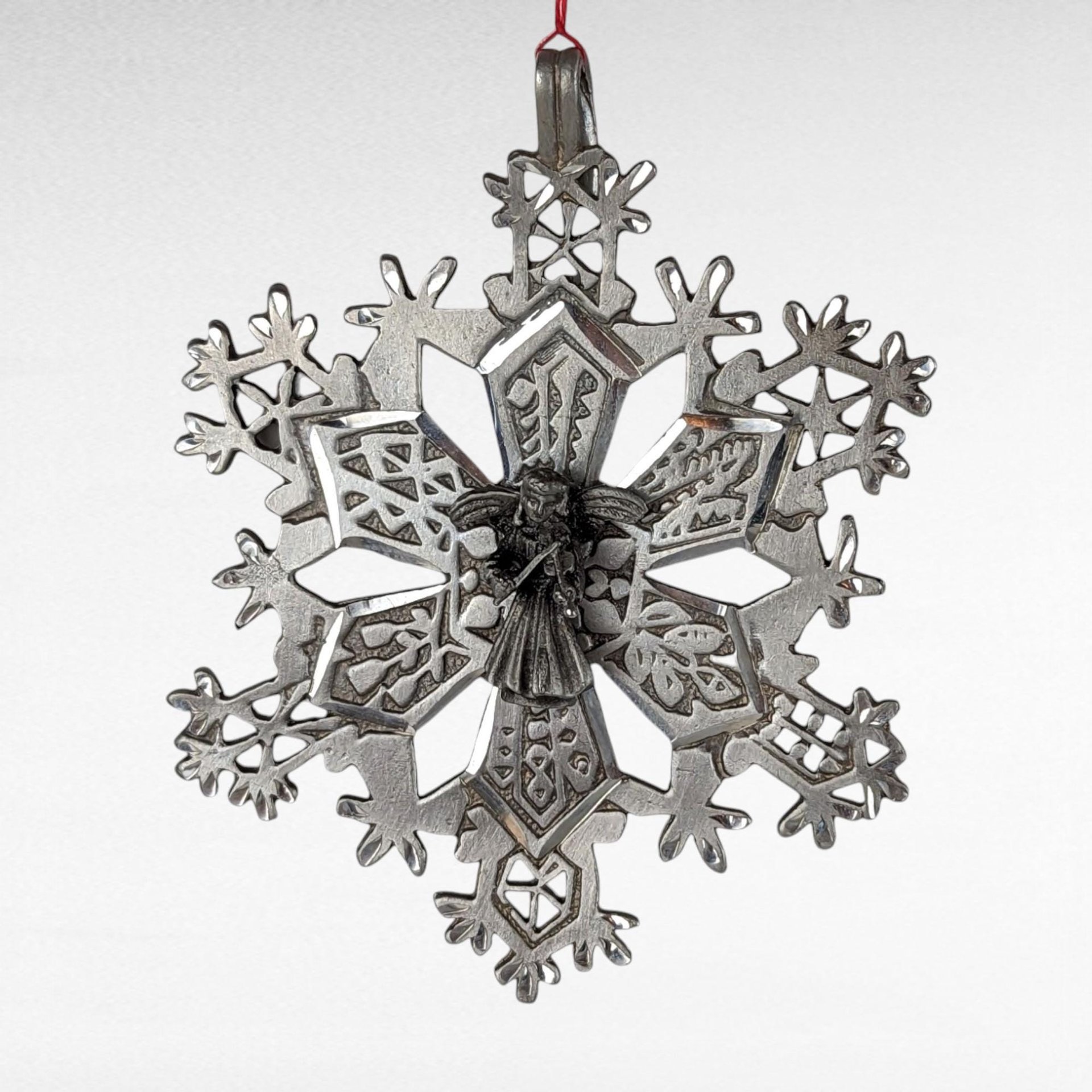 Vintage Christmas Angel Lot, Madonna Ornament, Cherub, Pewter Snowflake, Praying Boy, Crystal Pewter Cross, Holiday Decor