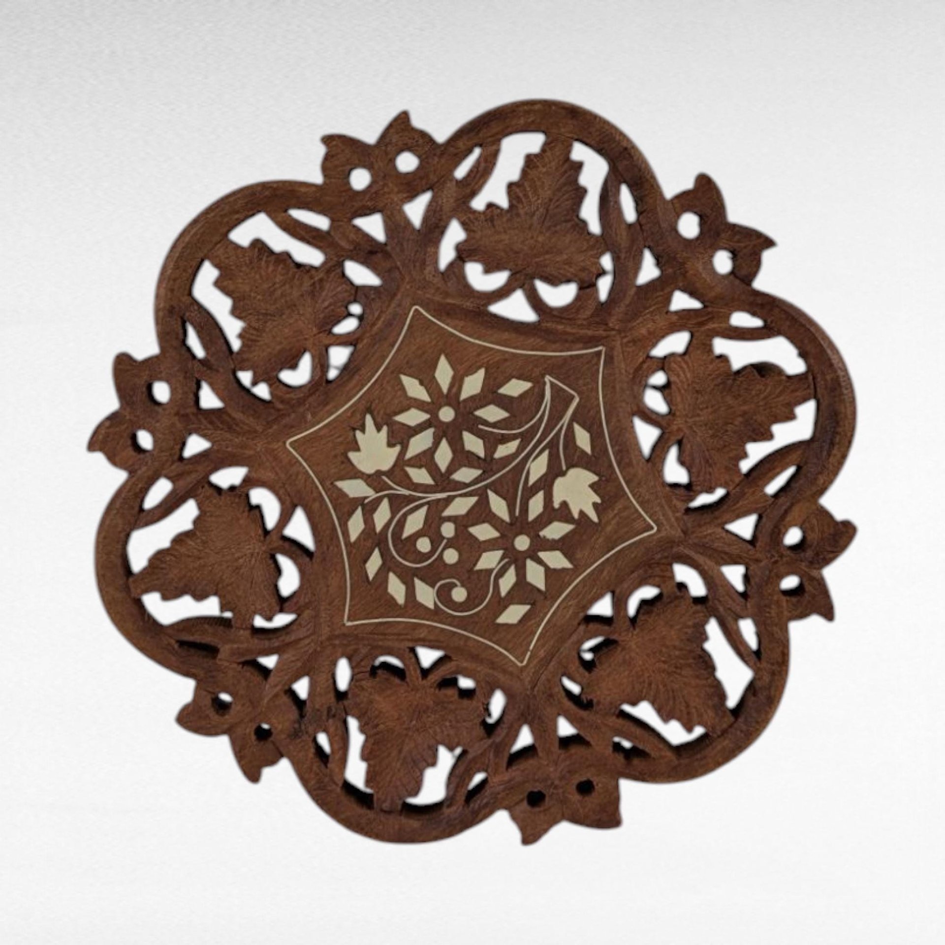 Vintage Wooden Trivet made in India. 