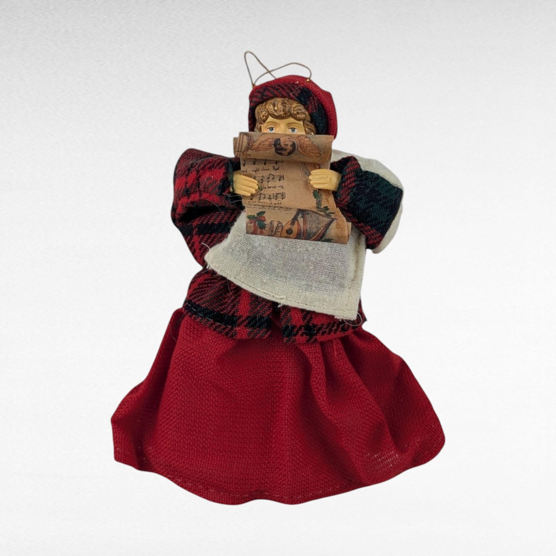 Vintage Christmas Ornament Lot: Doll Head Caroler, Angel, Dept. 56 Santa, Elf - Holiday Decor