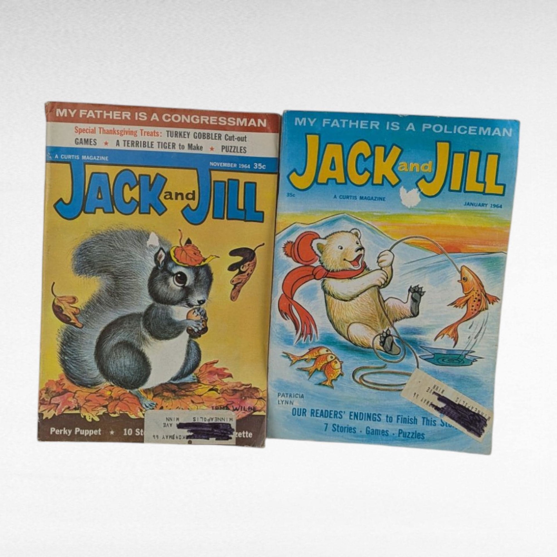 1964 Jack and Jill Magazines, January & November Issues, Vintage Children's Magazine, Collectible Kids Literature