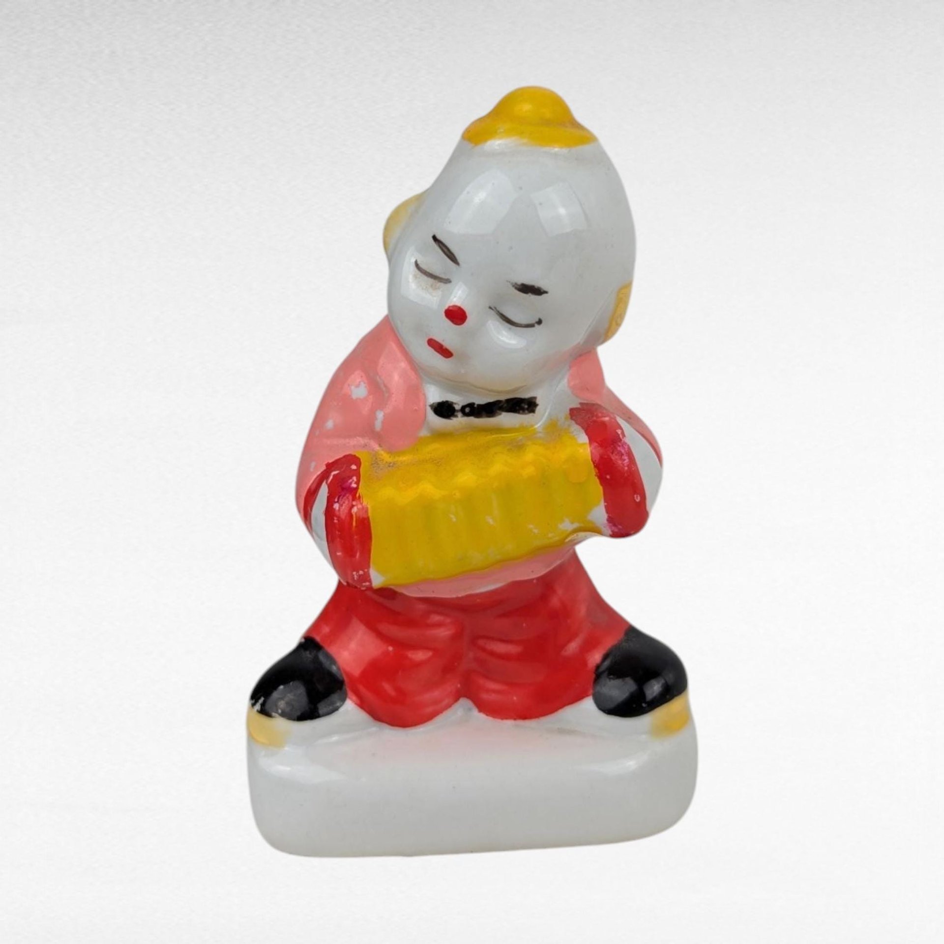 Vintage Ceramic Clown Band Figurines, Set of 3, Musical Clowns, Collectible Clown Decor, Made in China