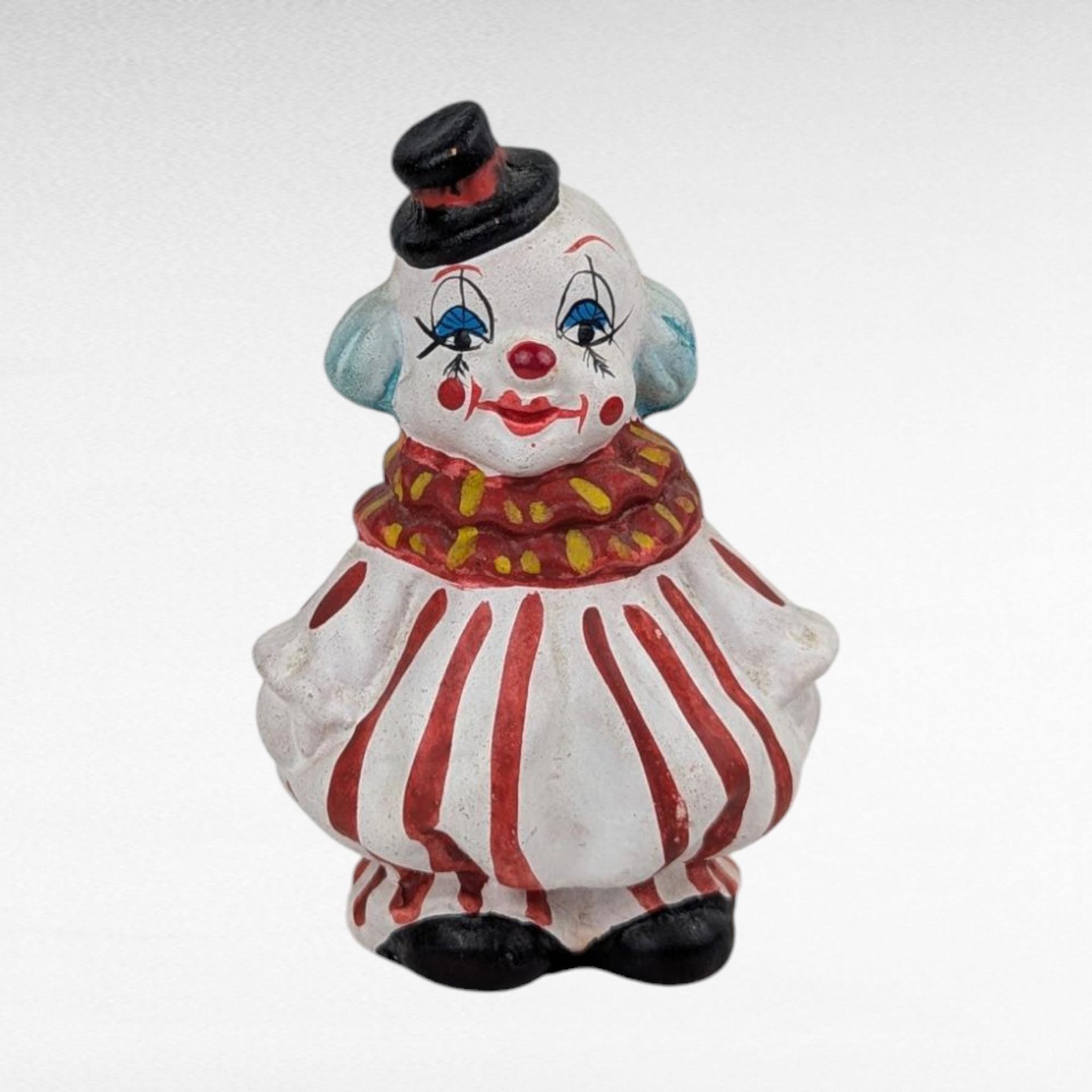 Vintage Ceramic Clown Figurines, Set of 3, Clown with Hats, Collectible Clown Decor, Made in China