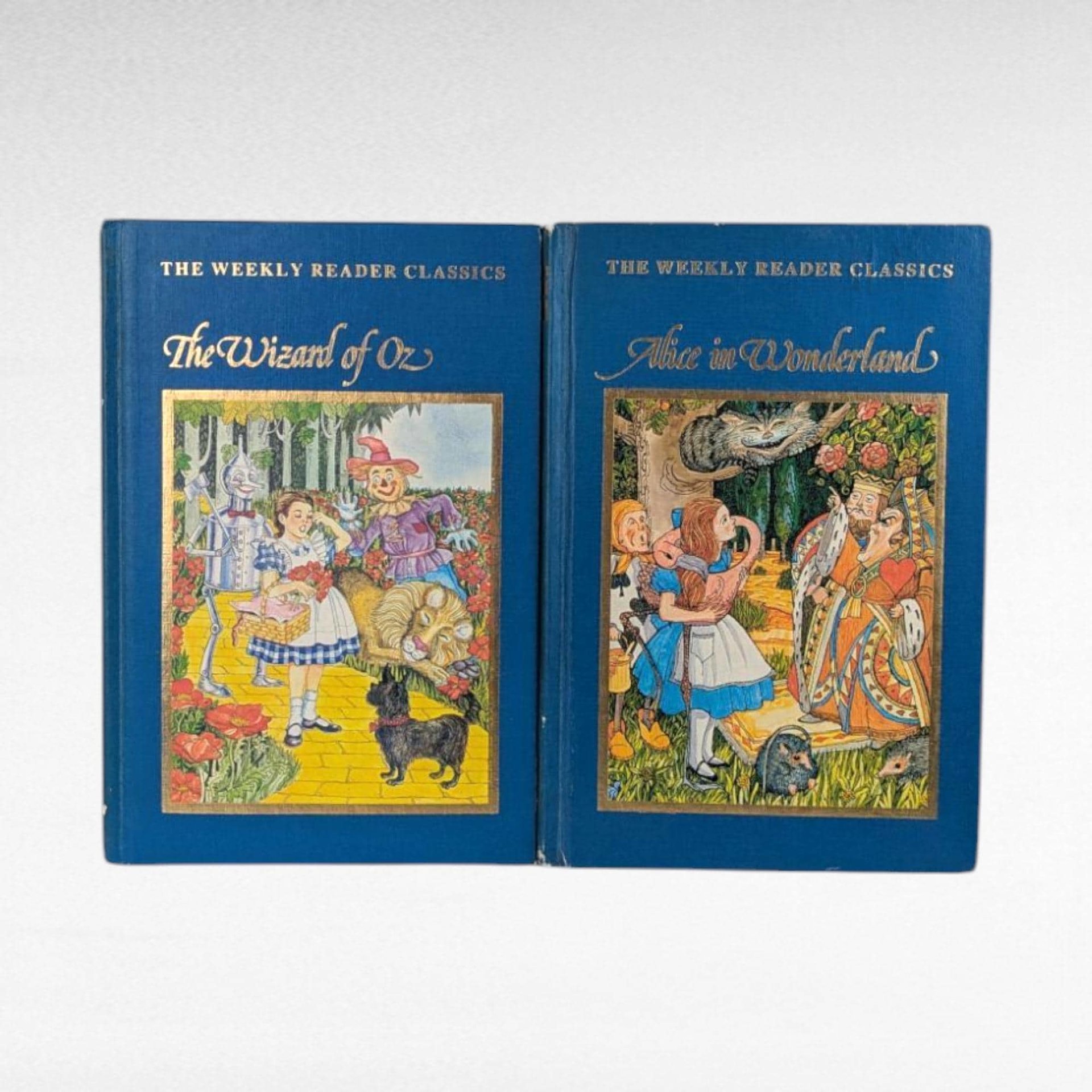 1983 Weekly Reader Classics Alice in Wonderland & Wizard of Oz Hardcover Books, Vintage Children's Literature, Illustrated Books