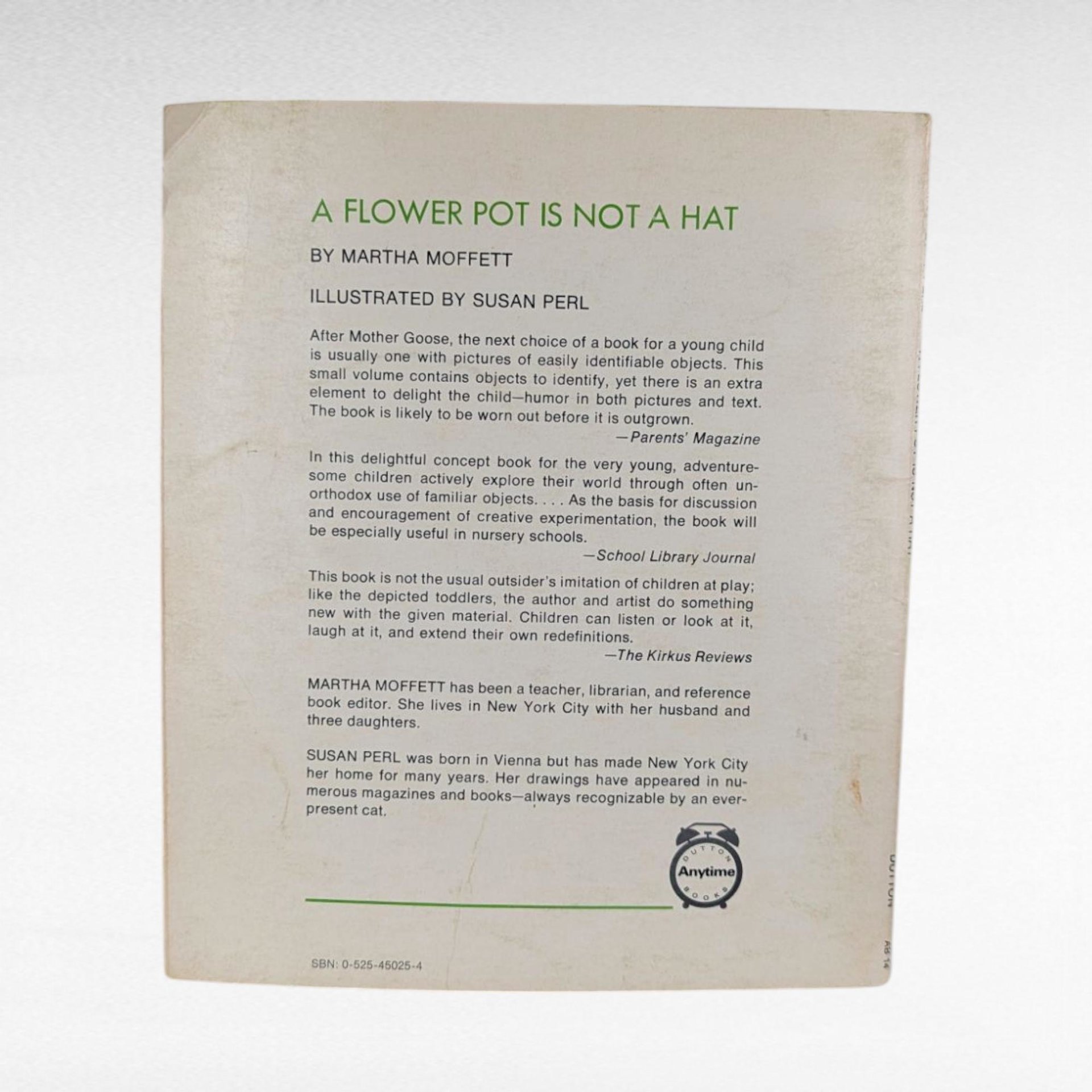 1974 A Flower Pot is Not a Hat Softcover Book, Martha Moffett, Illustrated Children's Book, Vintage Picture Book