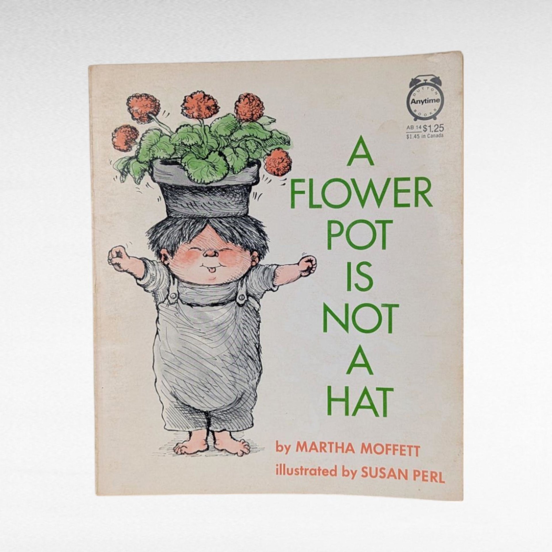 1974 A Flower Pot is Not a Hat Softcover Book, Martha Moffett, Illustrated Children's Book, Vintage Picture Book