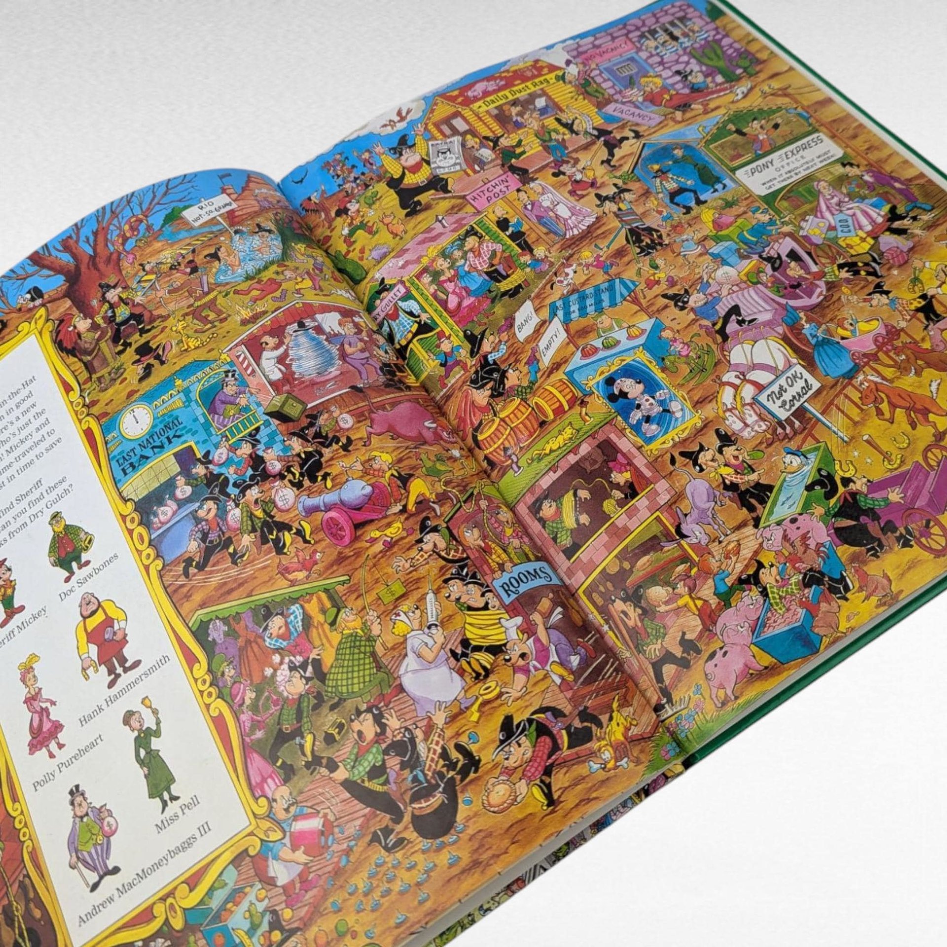 1993 Disney Mickey and Friends Time Twisters Look and Find Book, Vintage Hardcover Children's Book, Disneyana Collector