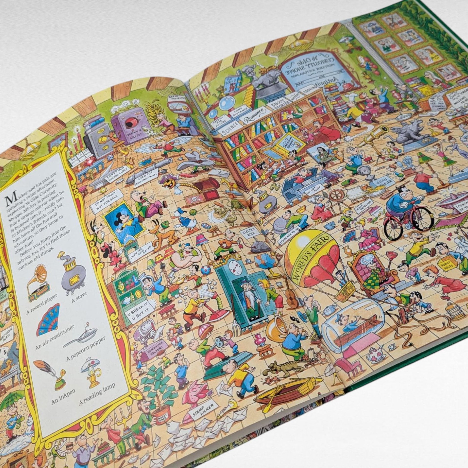 1993 Disney Mickey and Friends Time Twisters Look and Find Book, Vintage Hardcover Children's Book, Disneyana Collector