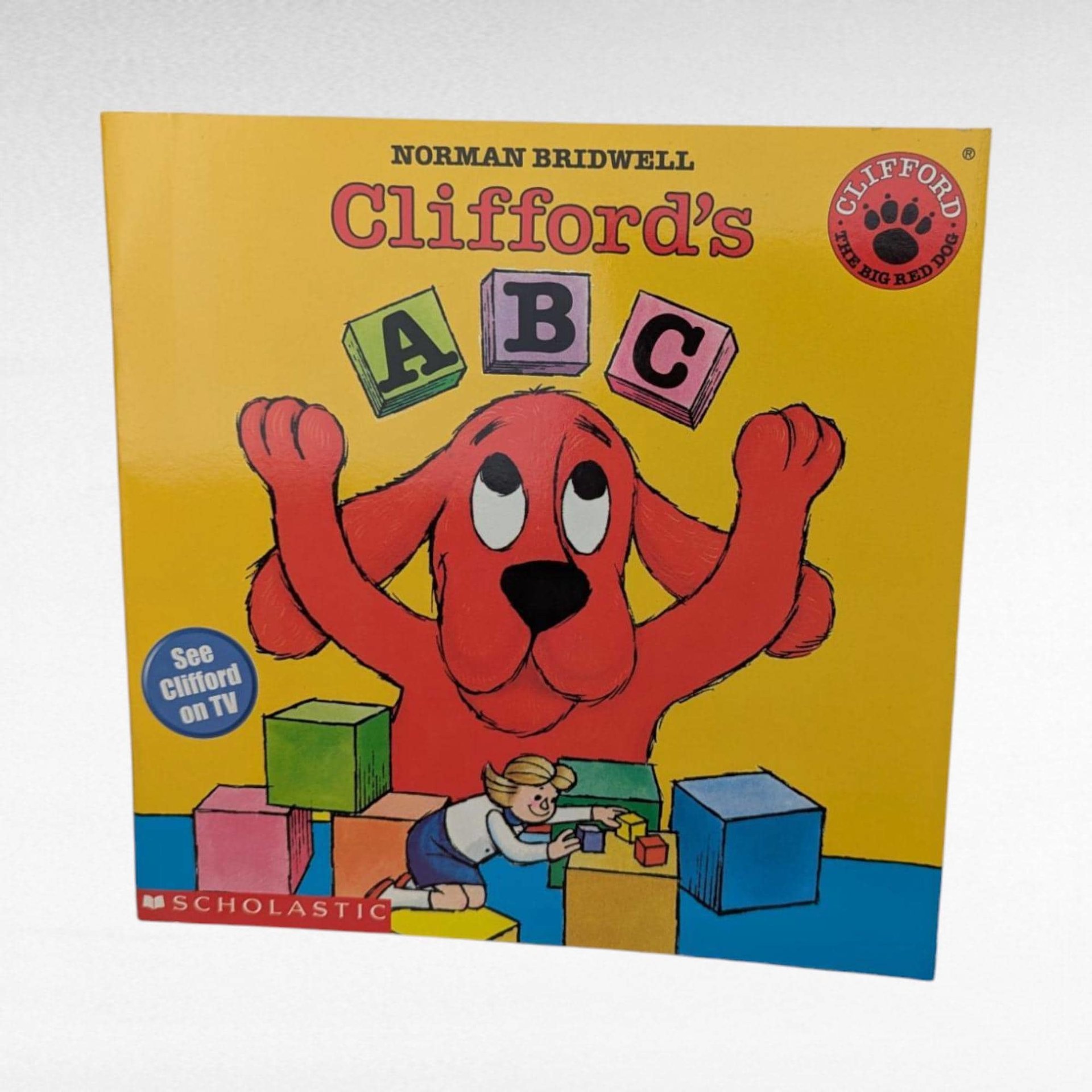 Vintage Clifford the Big Red Dog Book Set, 1980s Scholastic Softcover Pair, Children's ABC and Parade Stories