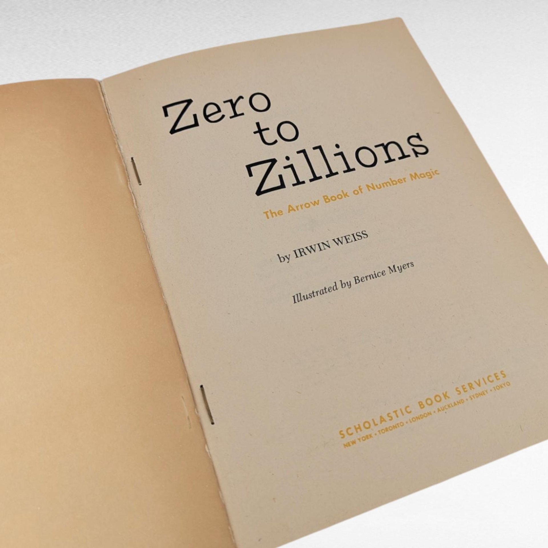 Vintage 1972 Zero to Zillions Number Magic Book Arrow Softcover Illustrated Math for Kids Educational Gift
