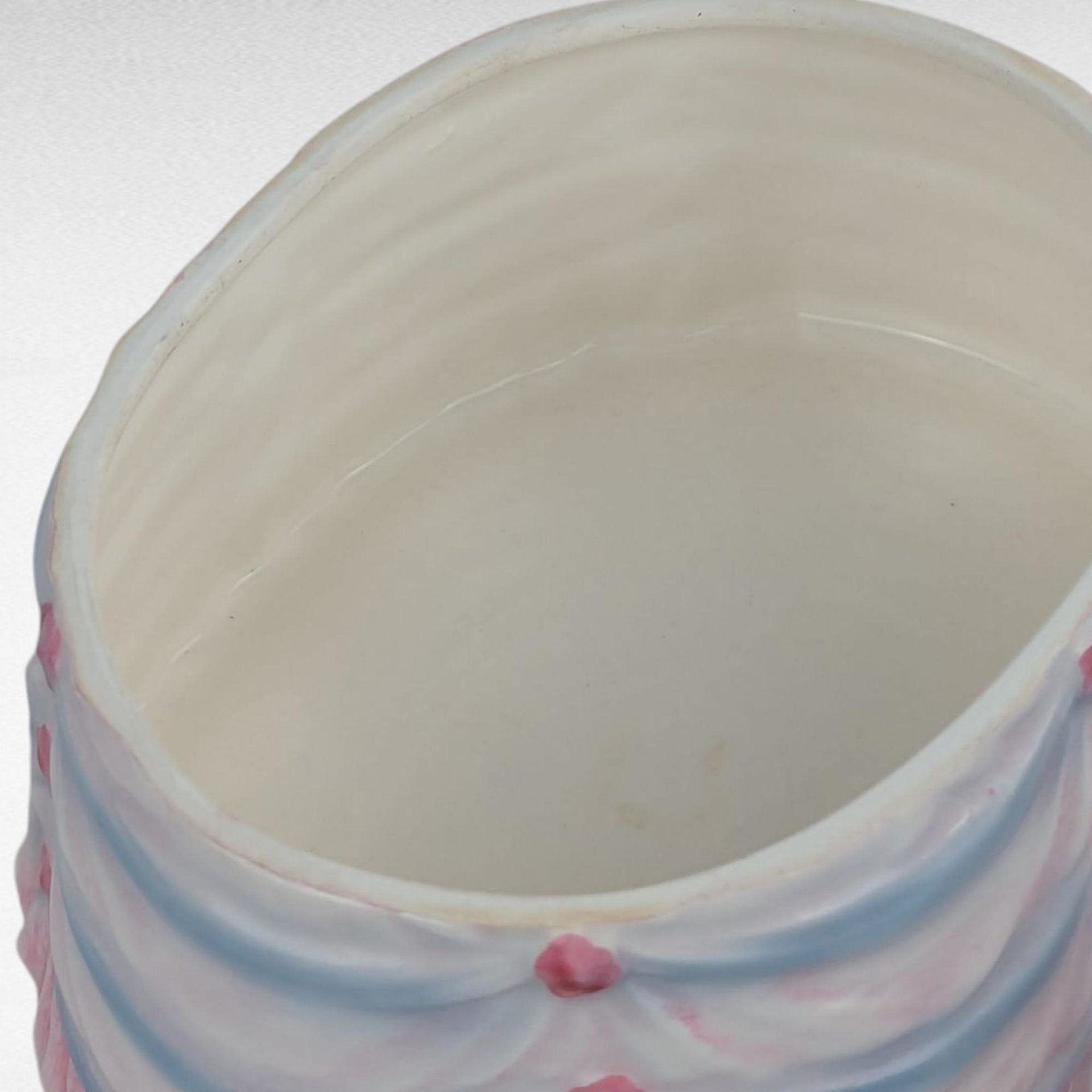 Vintage Andrea Lady Powder Box Pink Dress Ceramic Victorian Style Figurine Vanity Decor Gift for Her