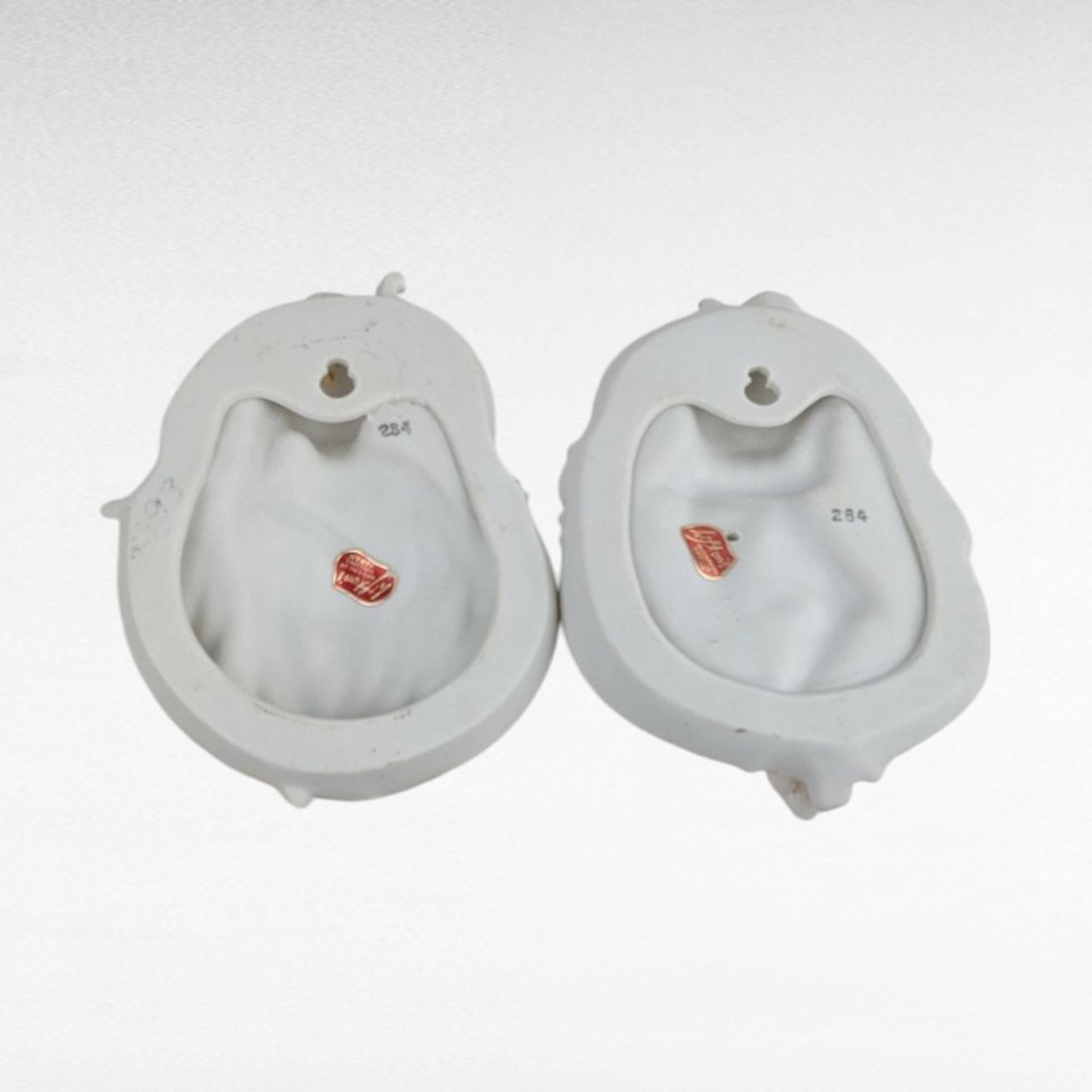 Vintage Lefton Wall Hangings Pair Ceramic Colonial Couple Figurines Romantic Decor Gift for Collector