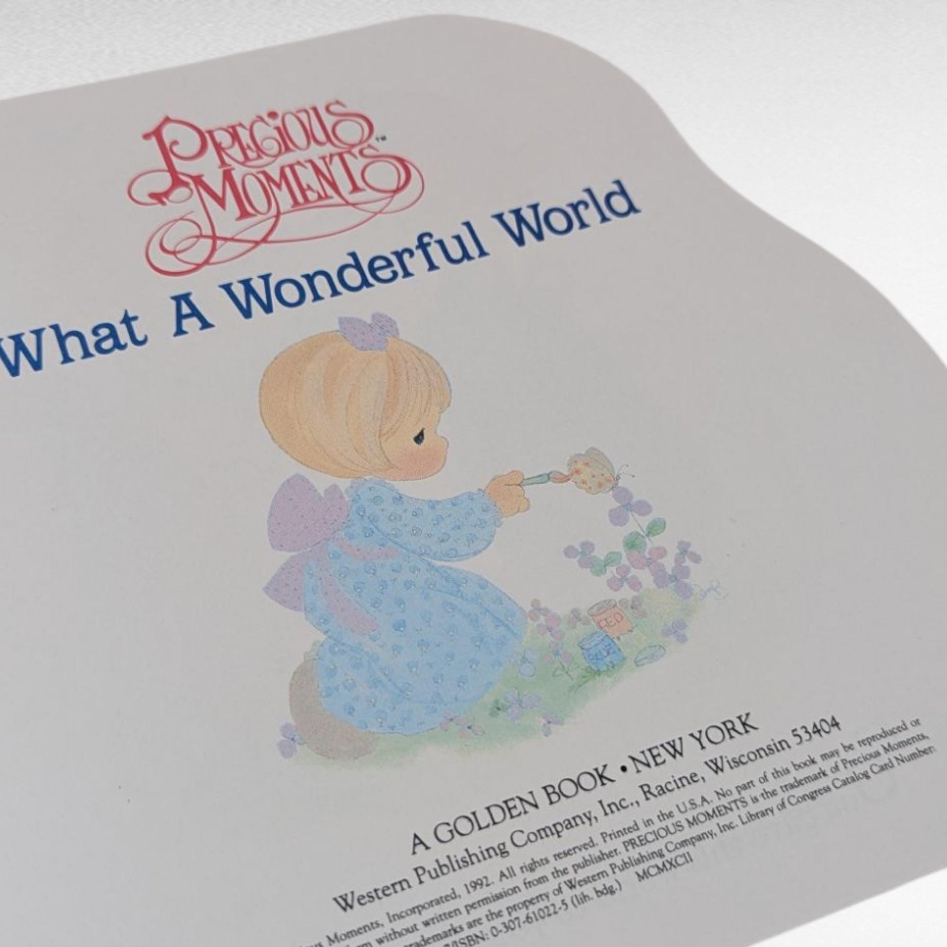 1992 Precious Moments Book, What a Wonderful World Golden Book, Collectible Children's Book, Gift for Nursery