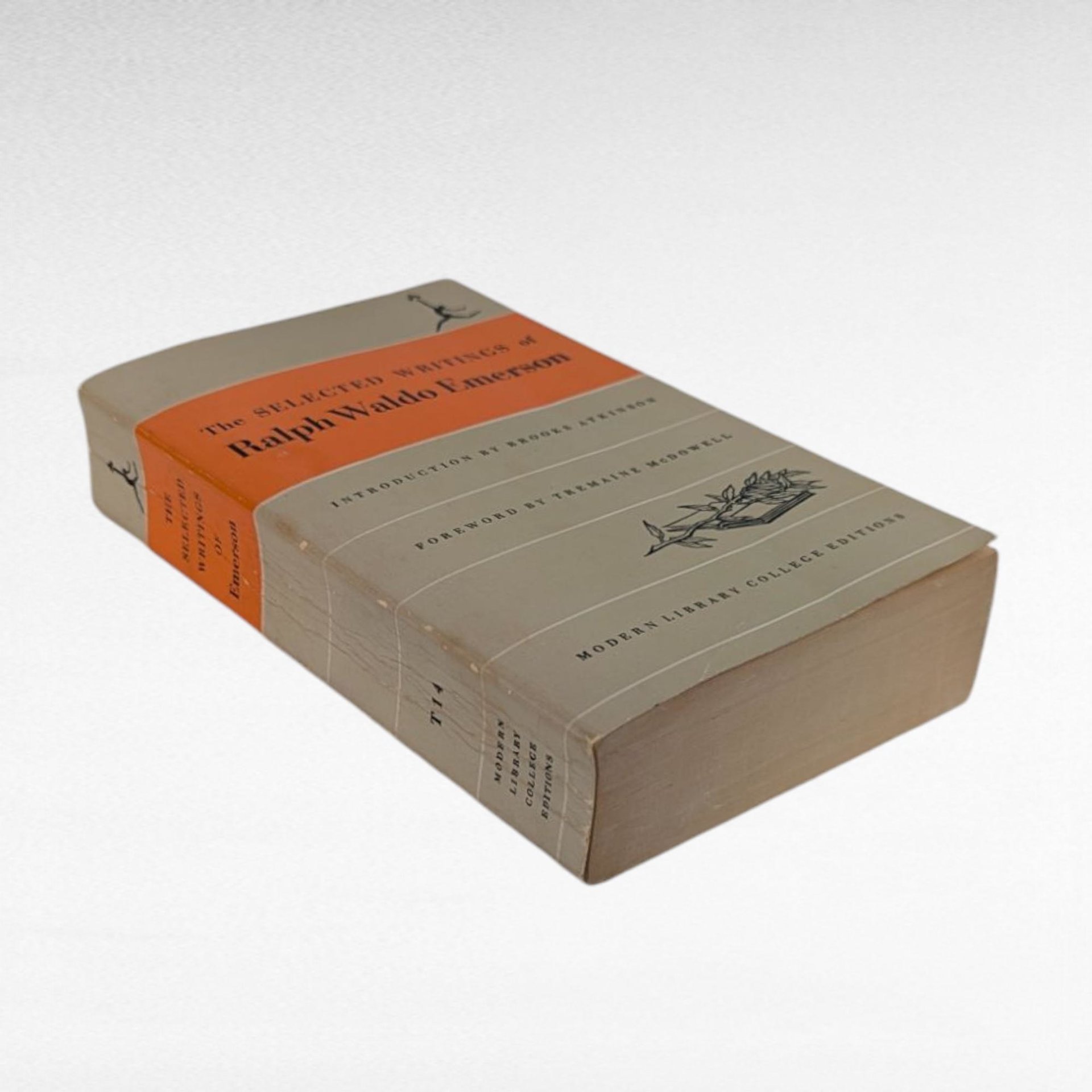 1950 The Selected Writings of Ralph Waldo Emerson, Modern Library College Edition, Softcover Book, Classic Literature