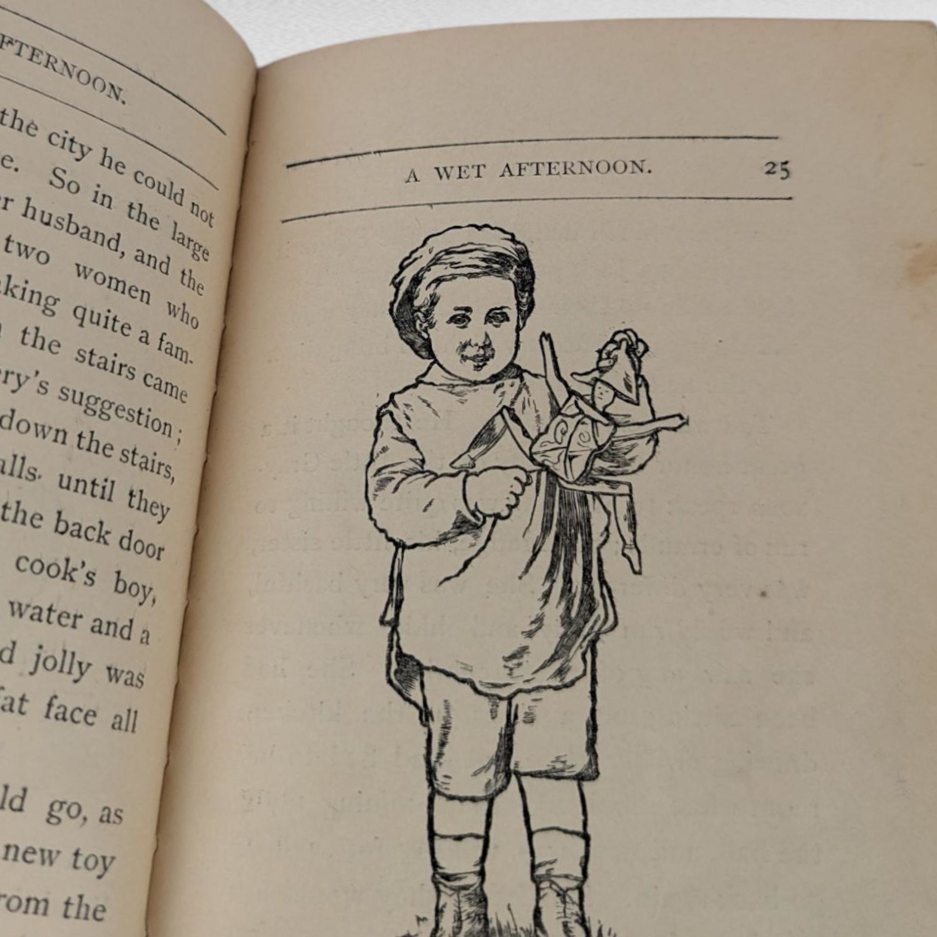 1884 Illustrated Children's Book, Antique Kids Story, Wet Afternoon, Dodd Mead, Collectible Children's Literature