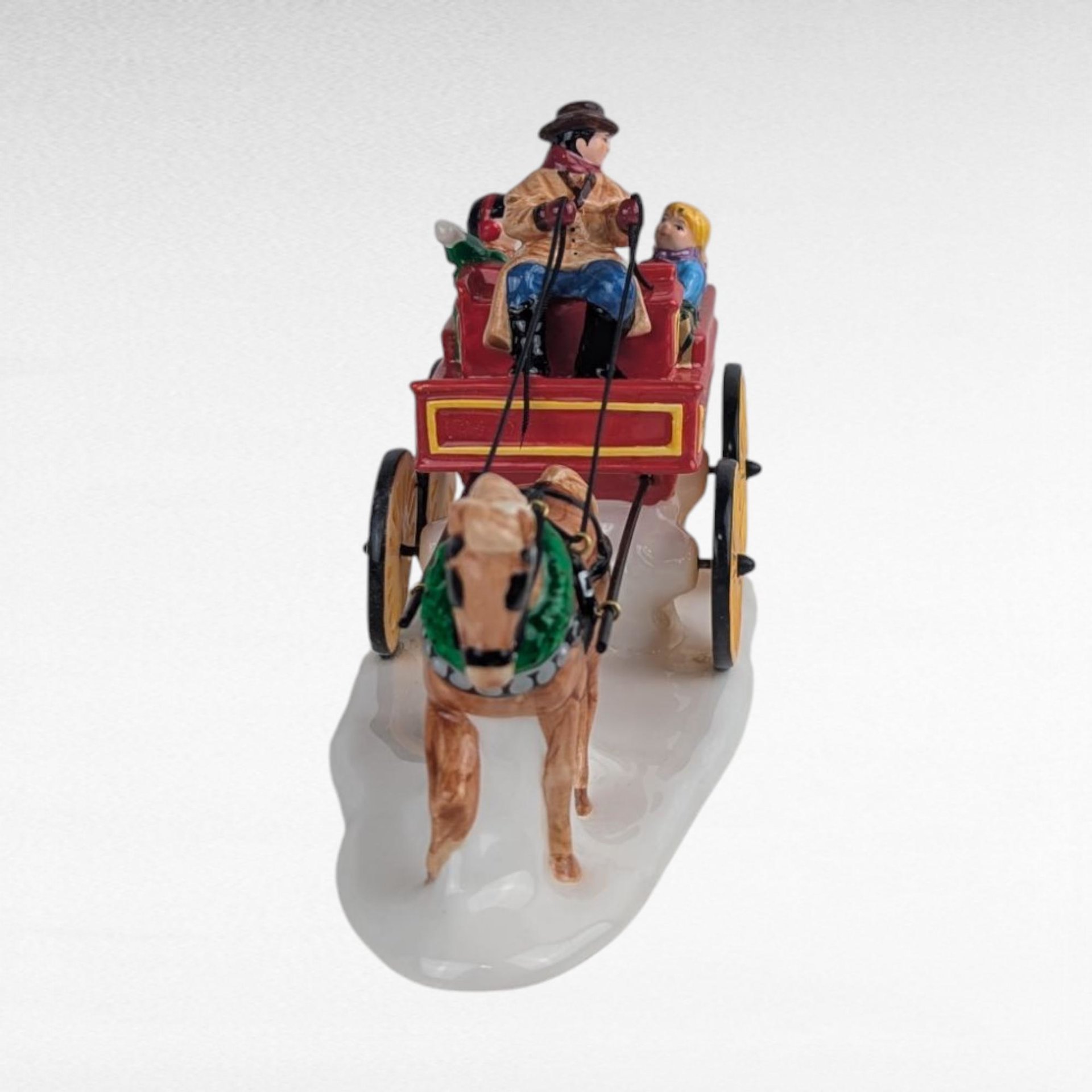 Vintage Dept 56 Buckboard Accessory, Snow Village Horse and Wagon Figurine, Holiday Village Display Piece, Collector Gift