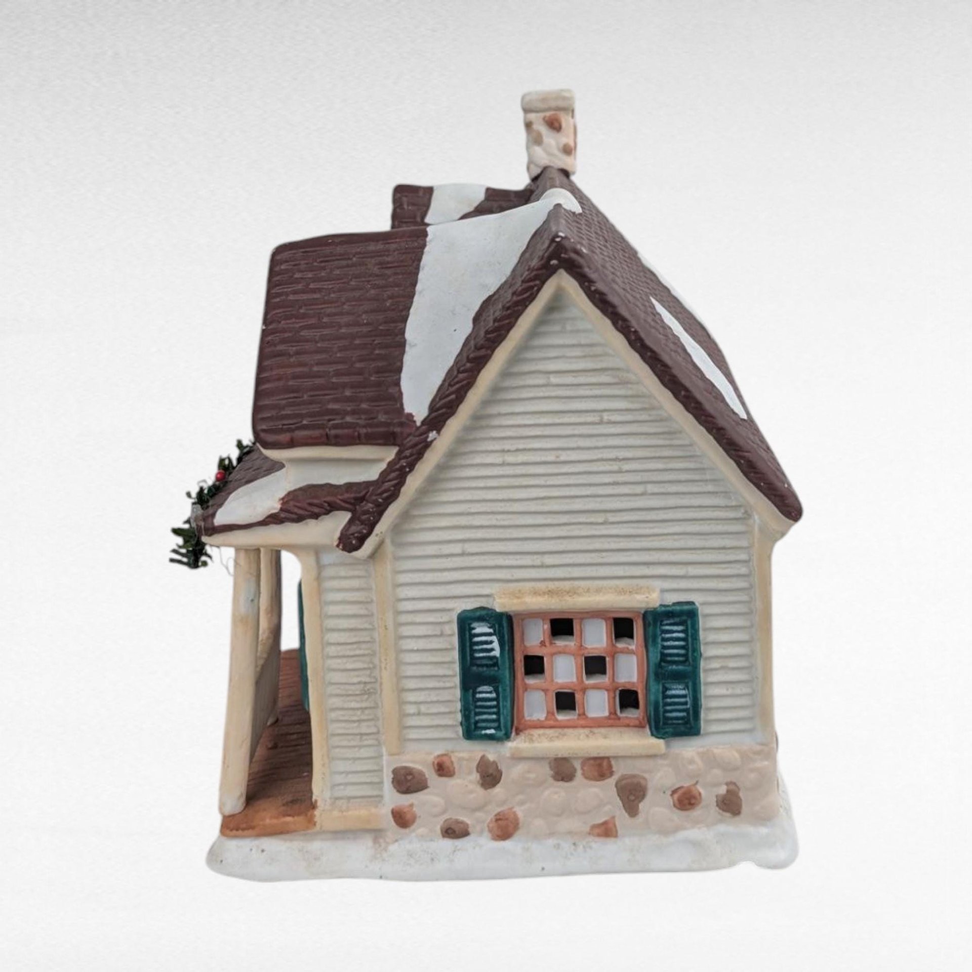 1994 Seasonal Specialties Village House, Christmas Valley Collection, Lighted Holiday Village Decor, Ceramic Christmas House