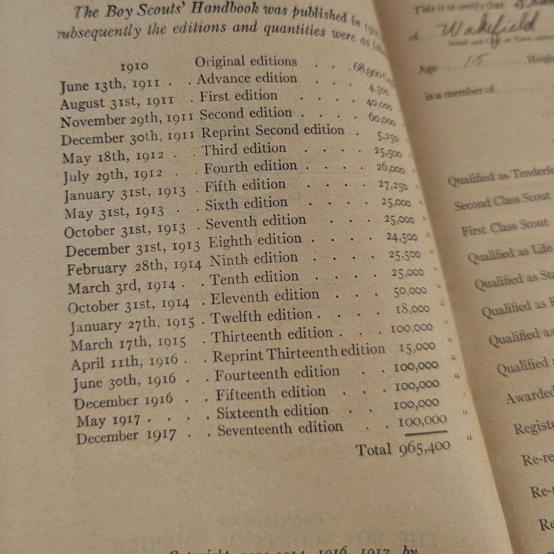 1917 Boy Scouts Handbook, Antique Scouting Collectible, Early BSA Manual, Historical Americana Gift