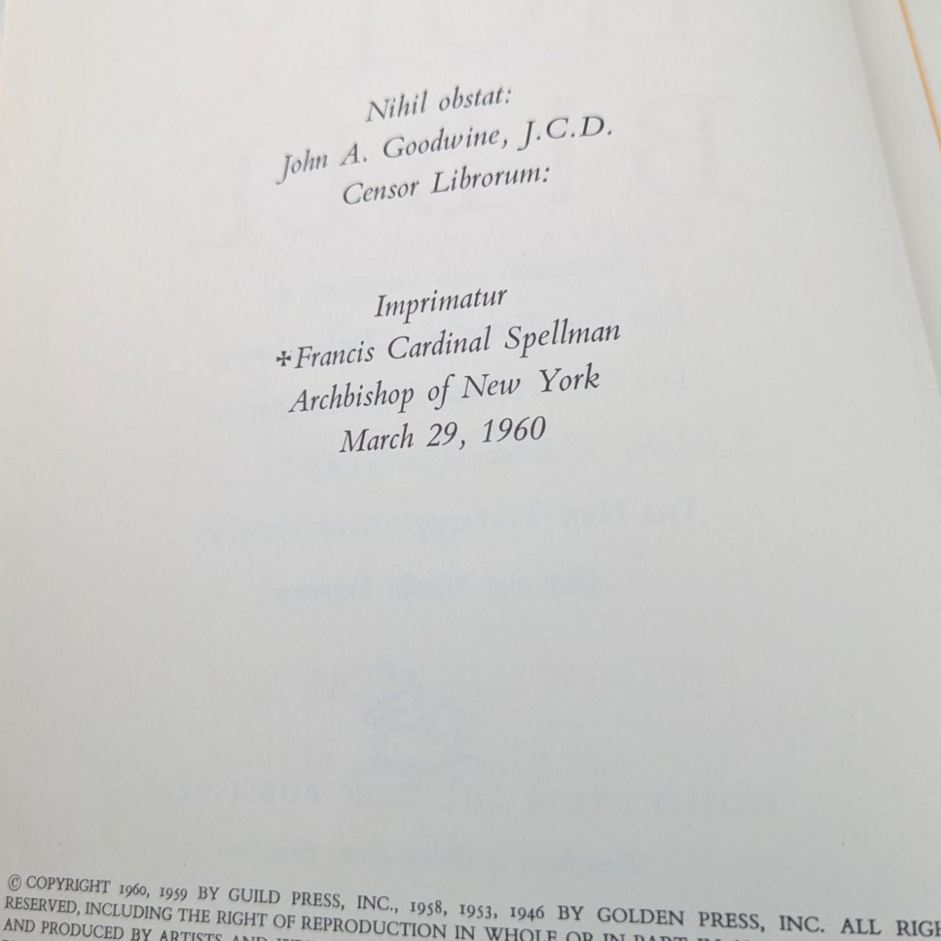 Vintage 1960 Catholic Holy Bible, Elsa Jane Werner, Charles Hartman, Old & New Testament, Illustrated Hardcover