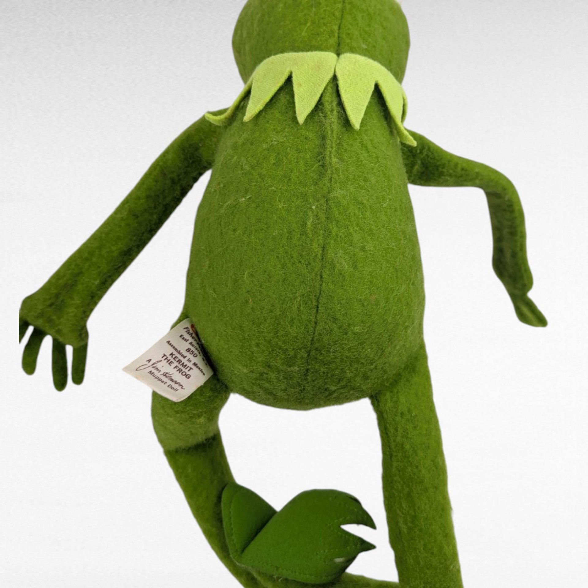 1976 Fisher Price Kermit Frog Doll, Vintage Muppets Toy, Posable Plush Figure, Classic TV Character Gift