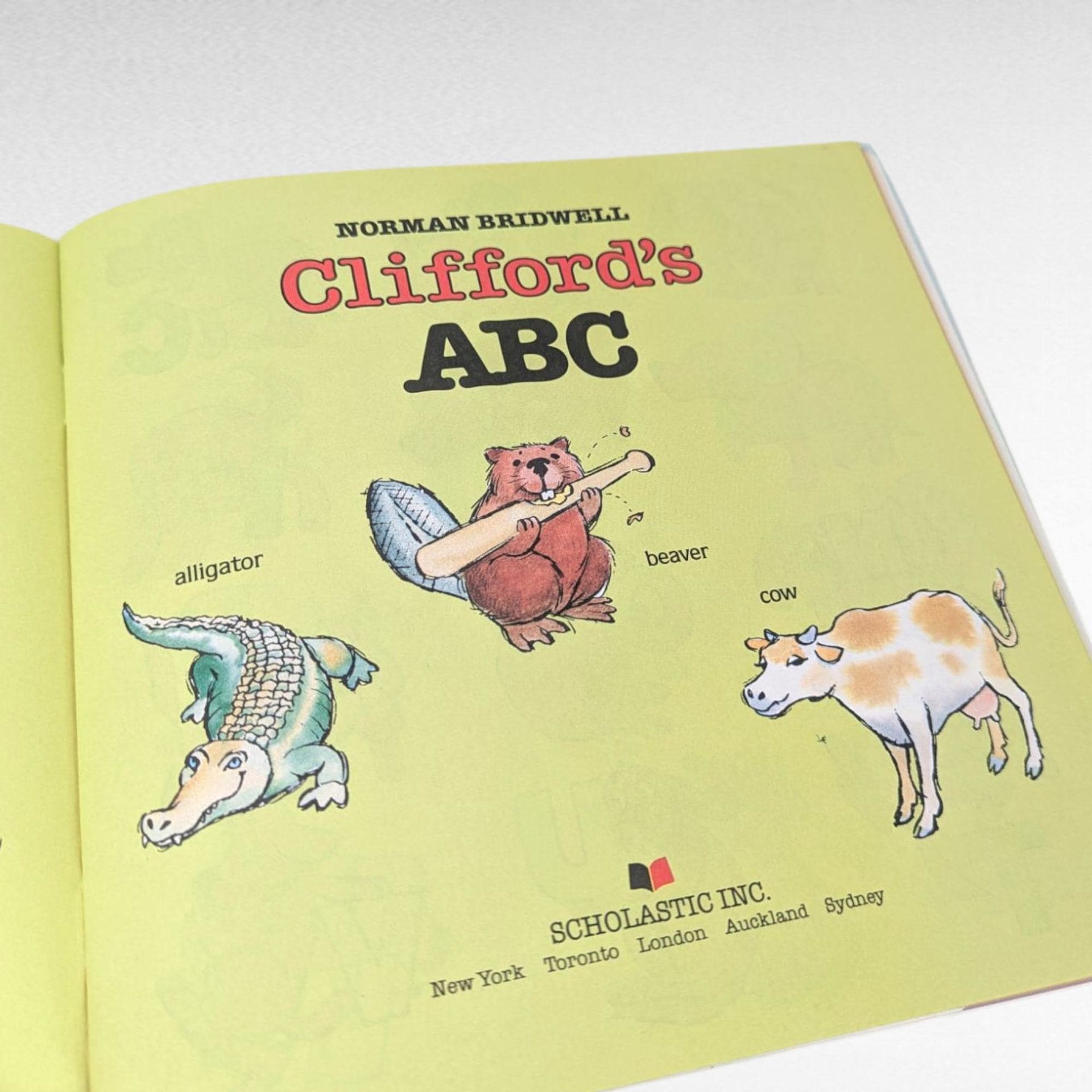 Vintage Clifford the Big Red Dog Book Set, 1980s Scholastic Softcover Pair, Children's ABC and Parade Stories