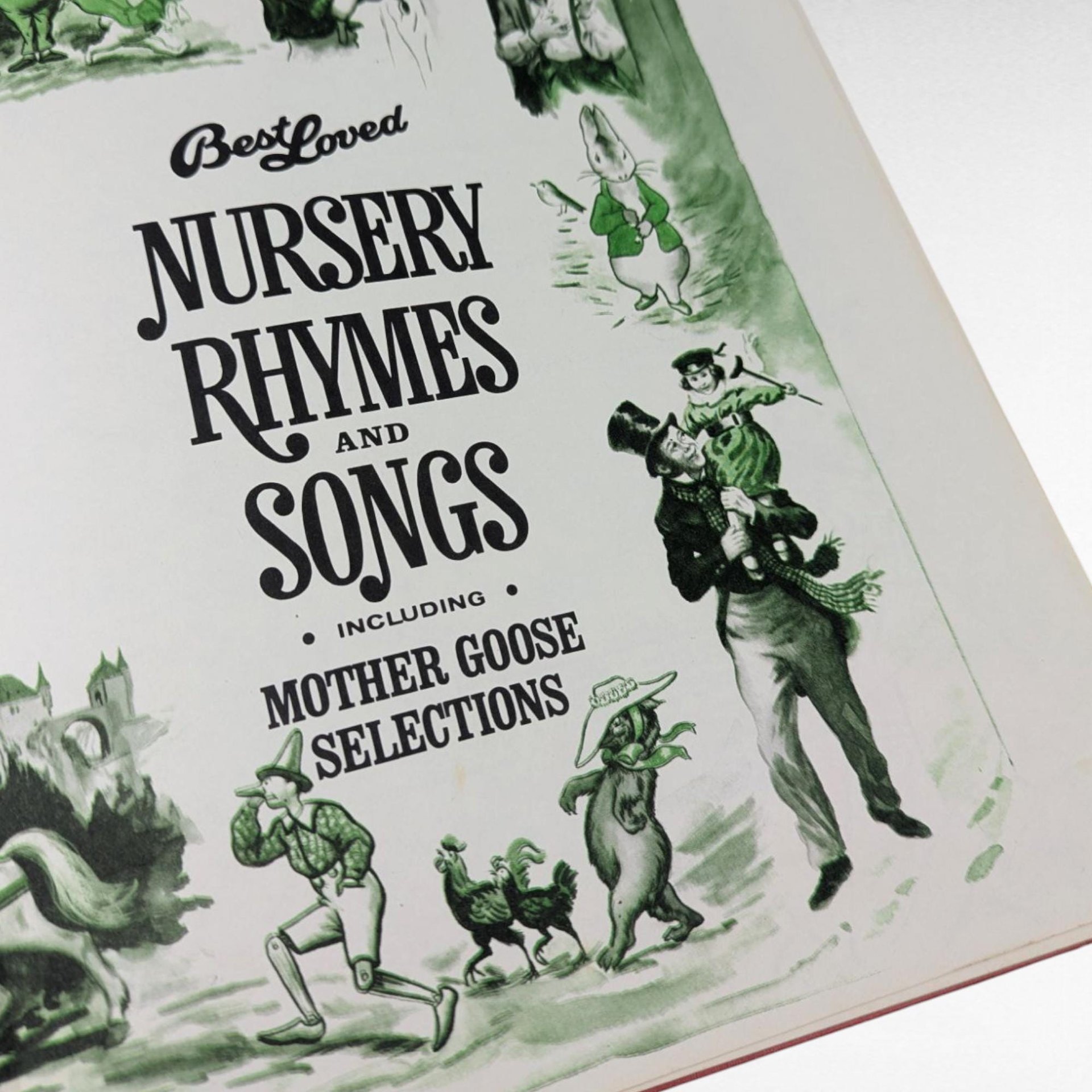 Vintage 1973 Nursery Rhymes and Songs Book Mother Goose Illustrated Children's Storybook Gift for Kids Nostalgic Childhood Decor