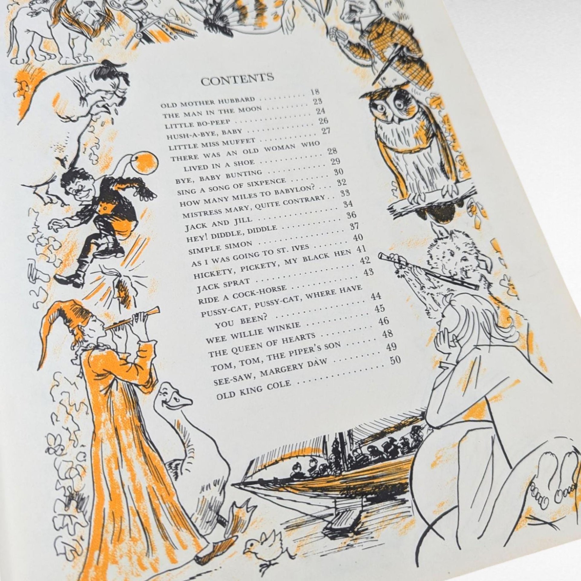 Vintage 1973 Nursery Rhymes and Songs Book Mother Goose Illustrated Children's Storybook Gift for Kids Nostalgic Childhood Decor