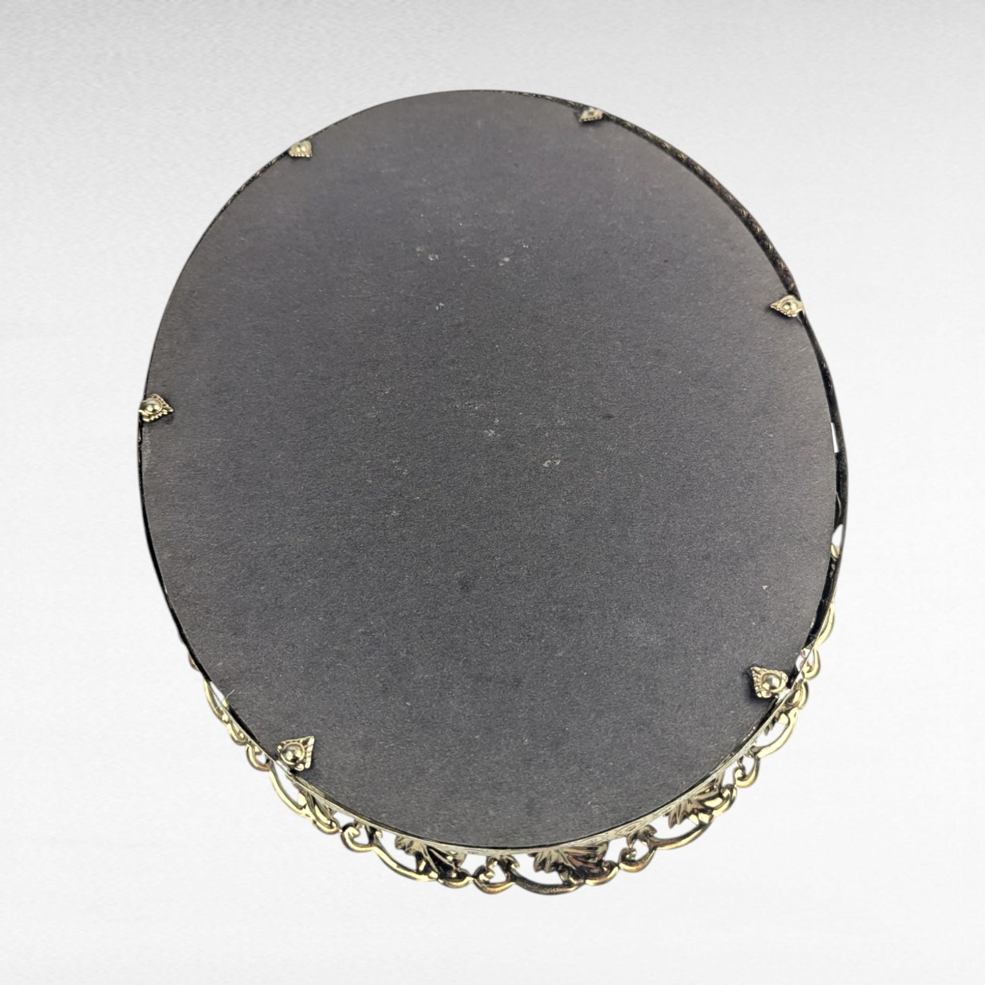 Vintage Gold Filigree Oval Mirror, Vanity Tray, Dresser Organizer, Perfume Display
