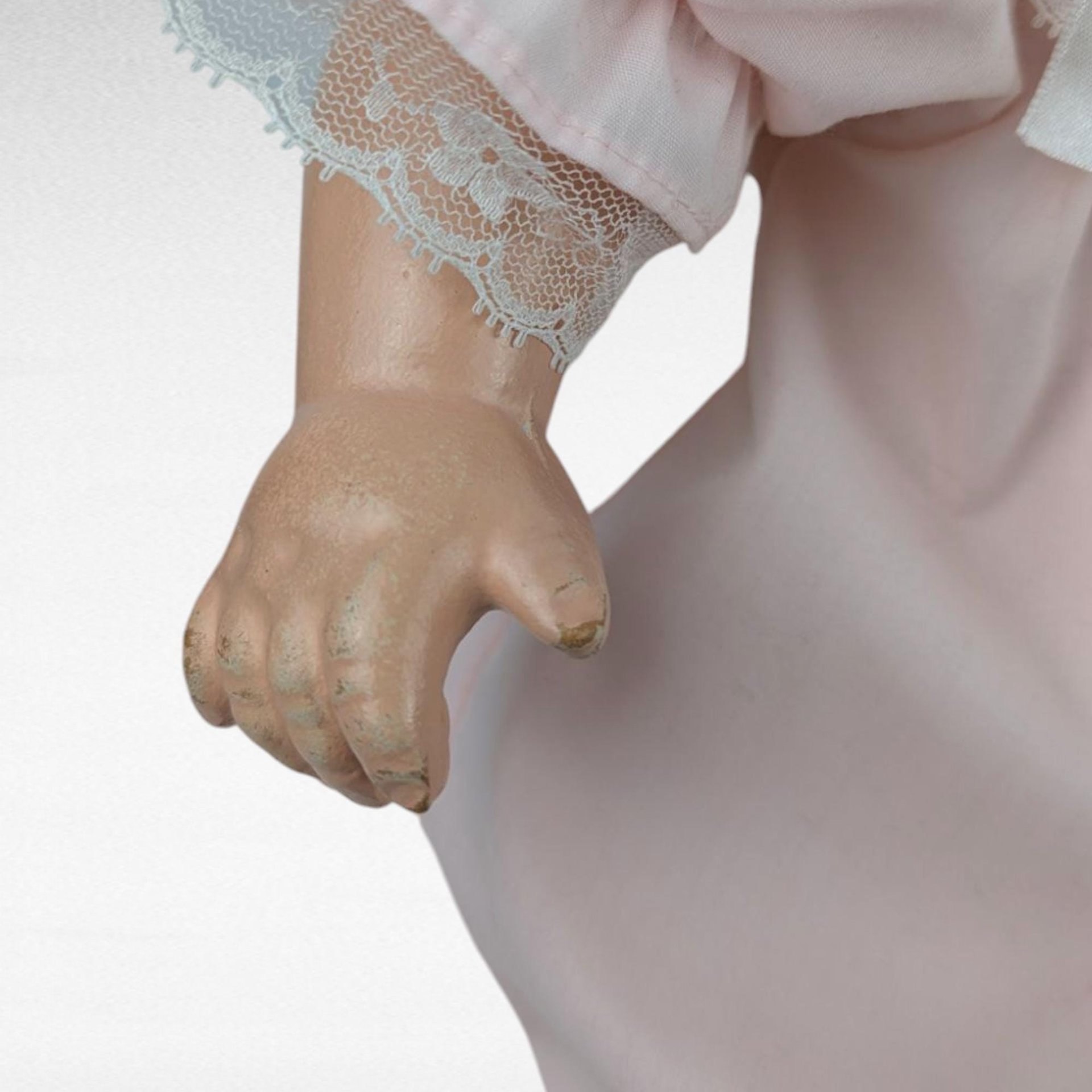 Vintage Baby Doll in Pink Dress and Bonnet, Large Vintage Doll with Moving Eyes and Sound
