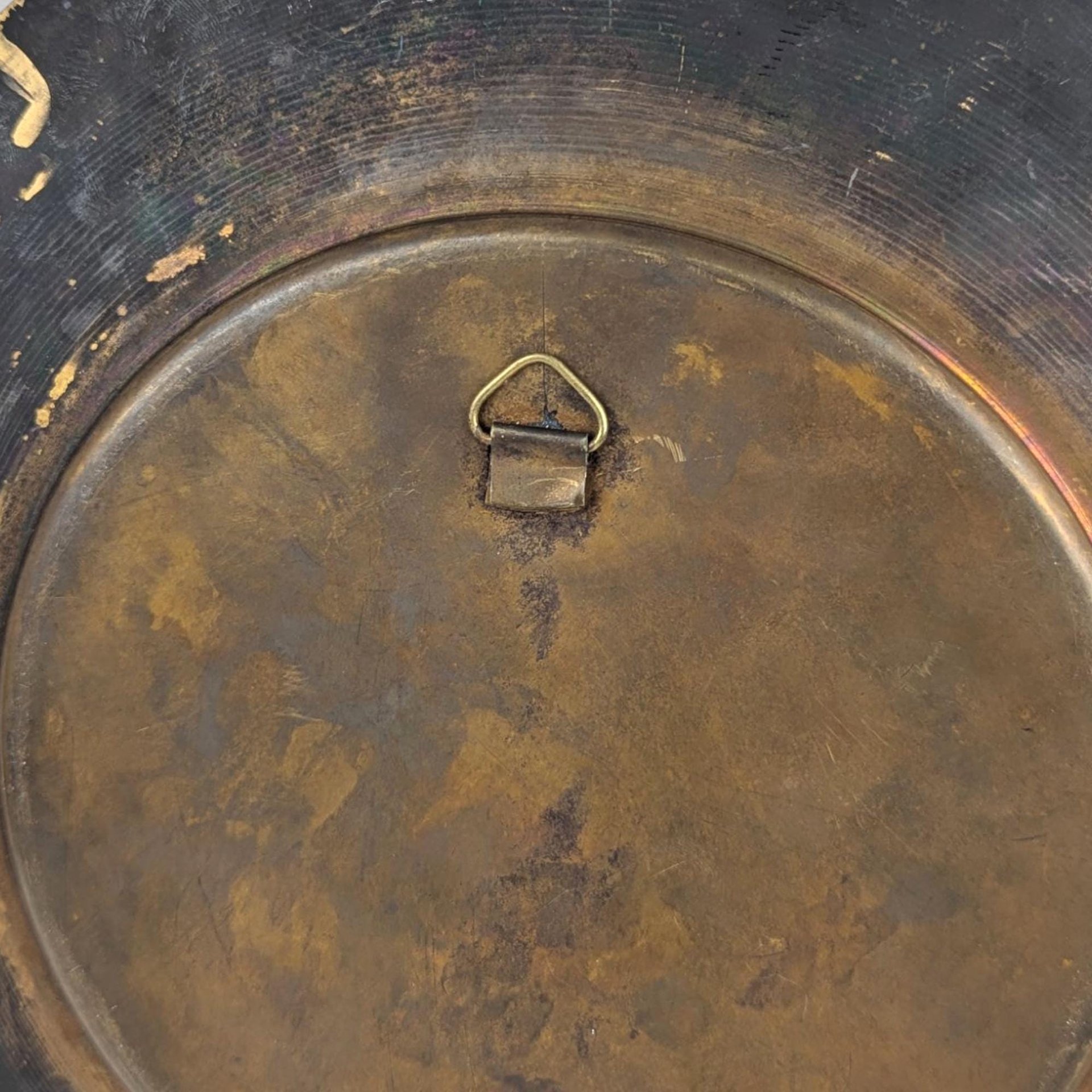 Vintage Egyptian Brass Decor Plate, Sphinx, Pyramids, Wall Hanging, Gift