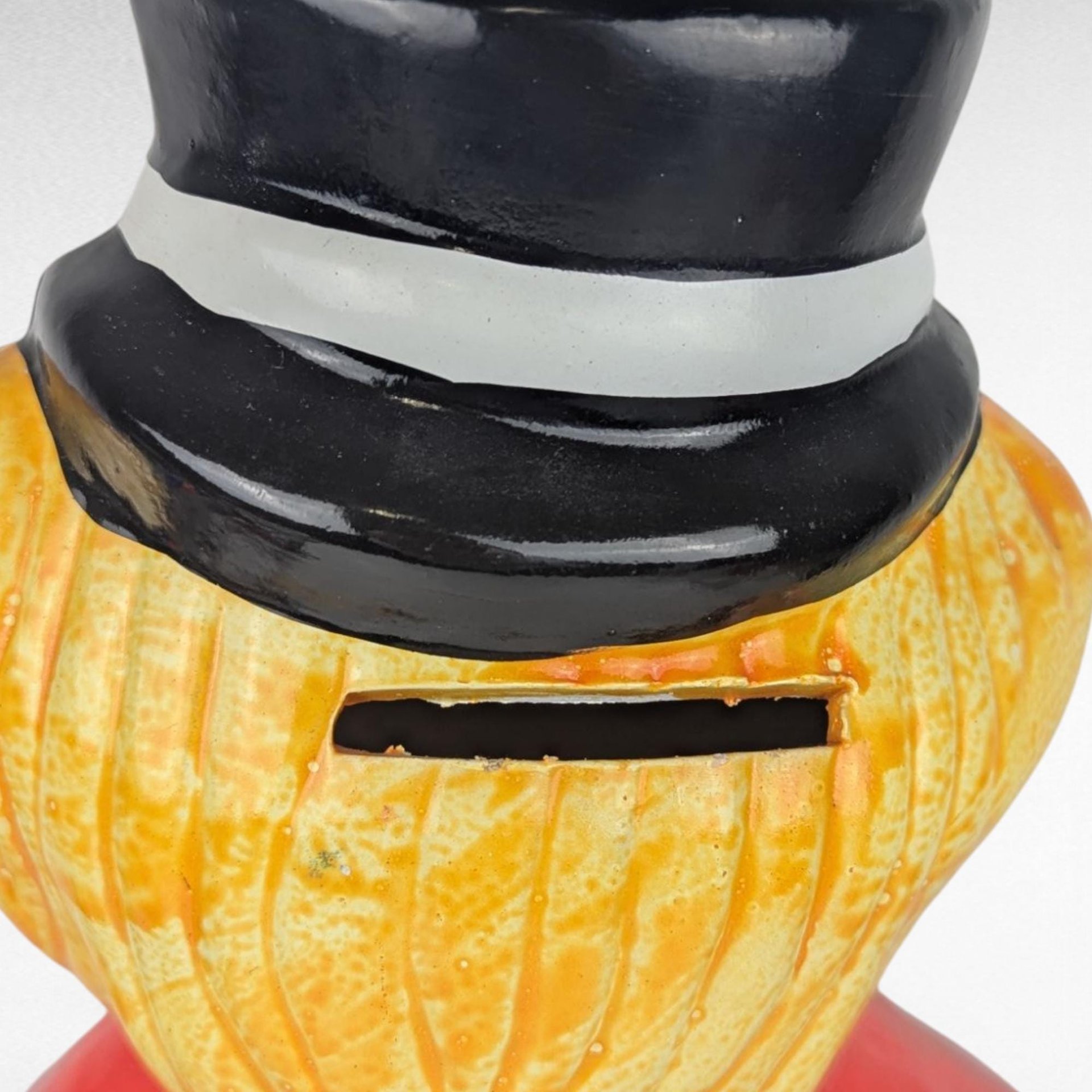 Vintage Ceramic Clown Piggy Bank, Tall Circus Decor, Whimsical Coin Holder Gift