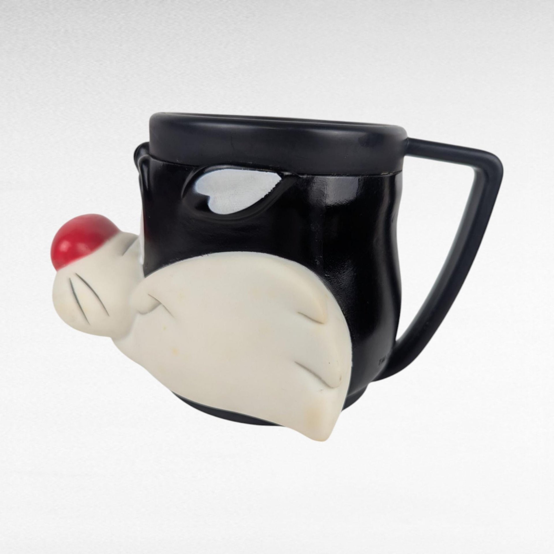 Vintage 1992 Looney Tunes Sylvester Mug Plastic Handle Cartoon Character Cup Warner Bros Gift for Animation Fans