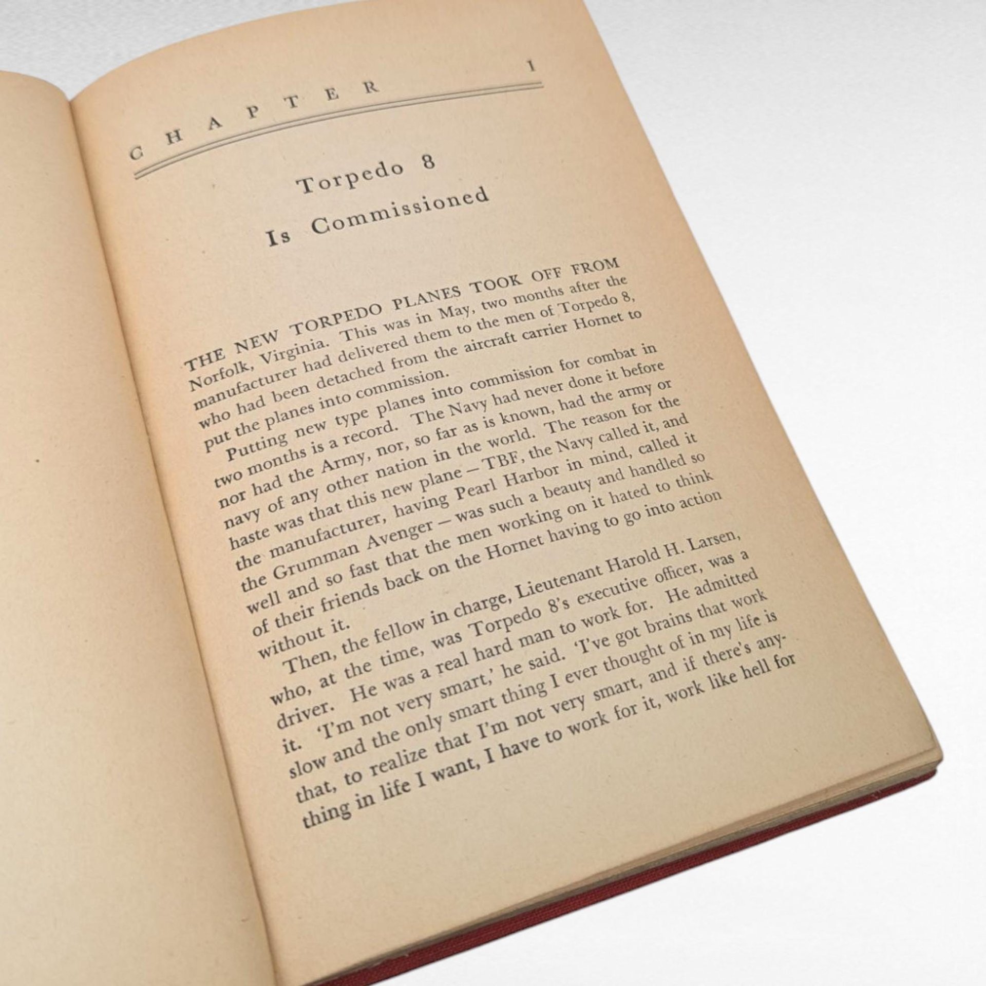 1943 Torpedo 8 by Ira Wolfert, Hardcover Book, Swede Larsen's Bomber Squadron, Signed by Harold Jedlung with Military Orders, WWII Aviation