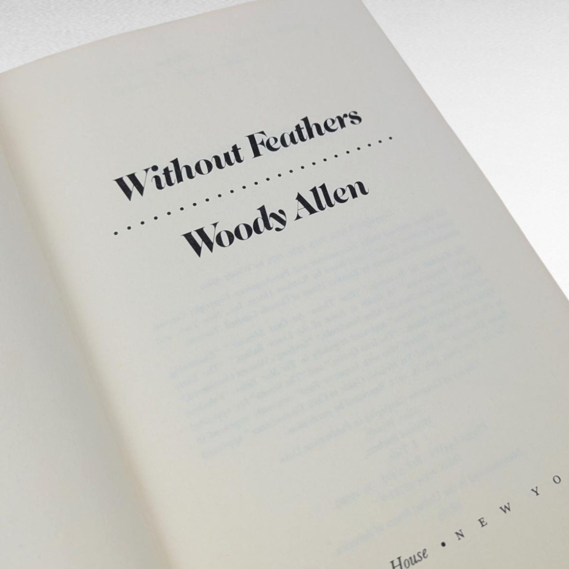1975 Woody Allen "Without Feathers" Signed Hardcover Book with Pencil Quote - Vintage Comedy Collectible - Humor Literature Gift