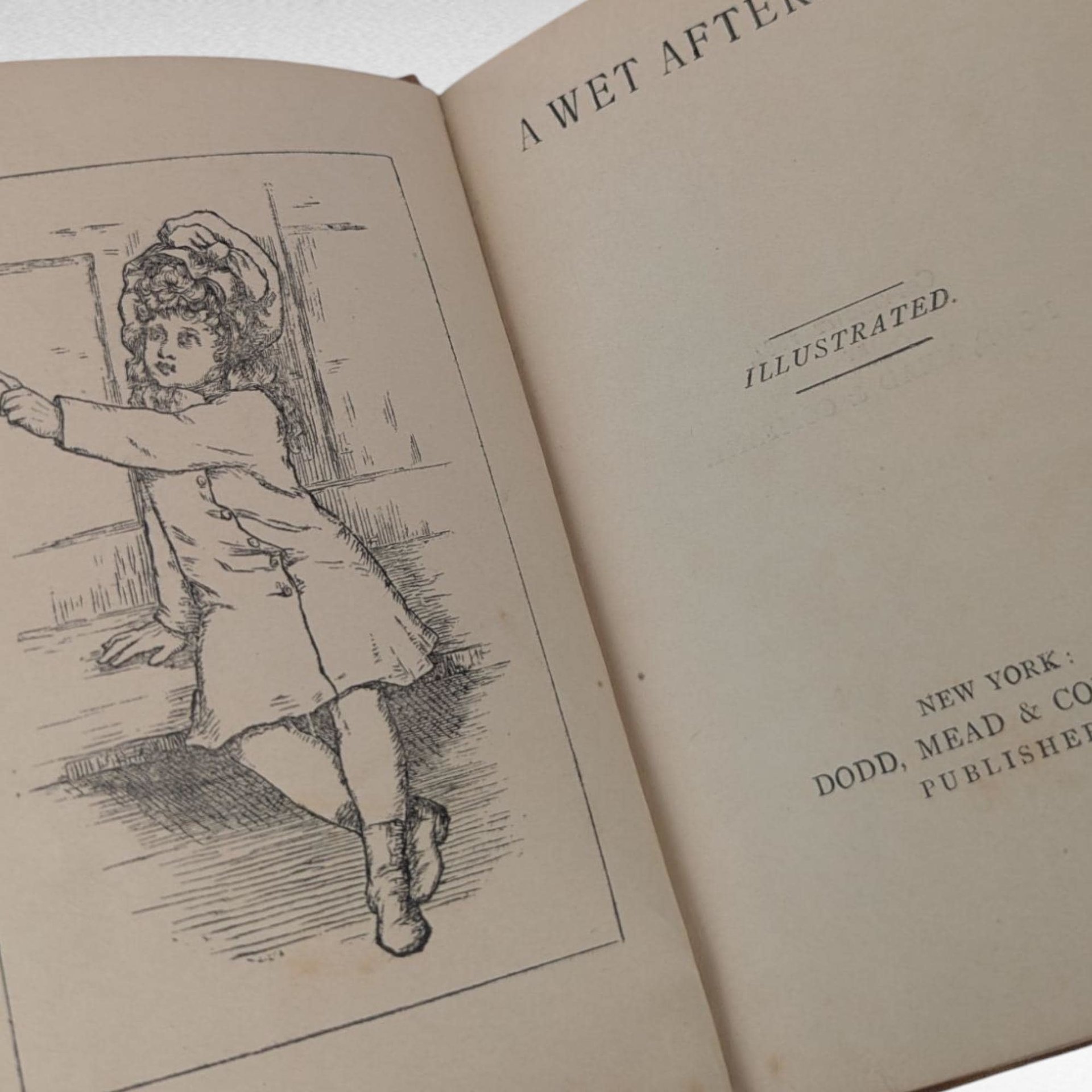 1884 Illustrated Children's Book, Antique Kids Story, Wet Afternoon, Dodd Mead, Collectible Children's Literature