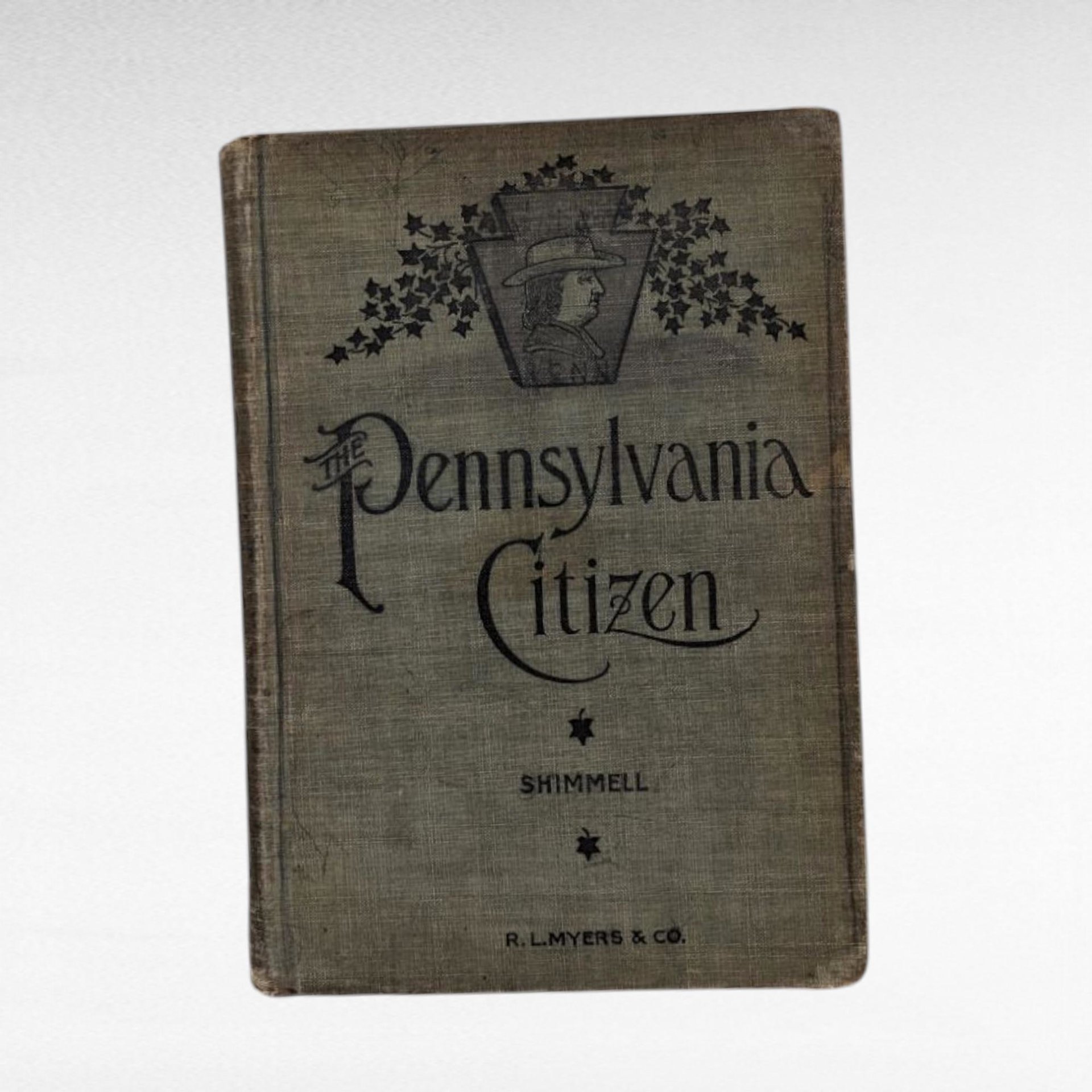 1898 Pennsylvania Citizen Hardcover, L S Shimmell History Book, Antique Pennsylvania Americana, Gift for Historian