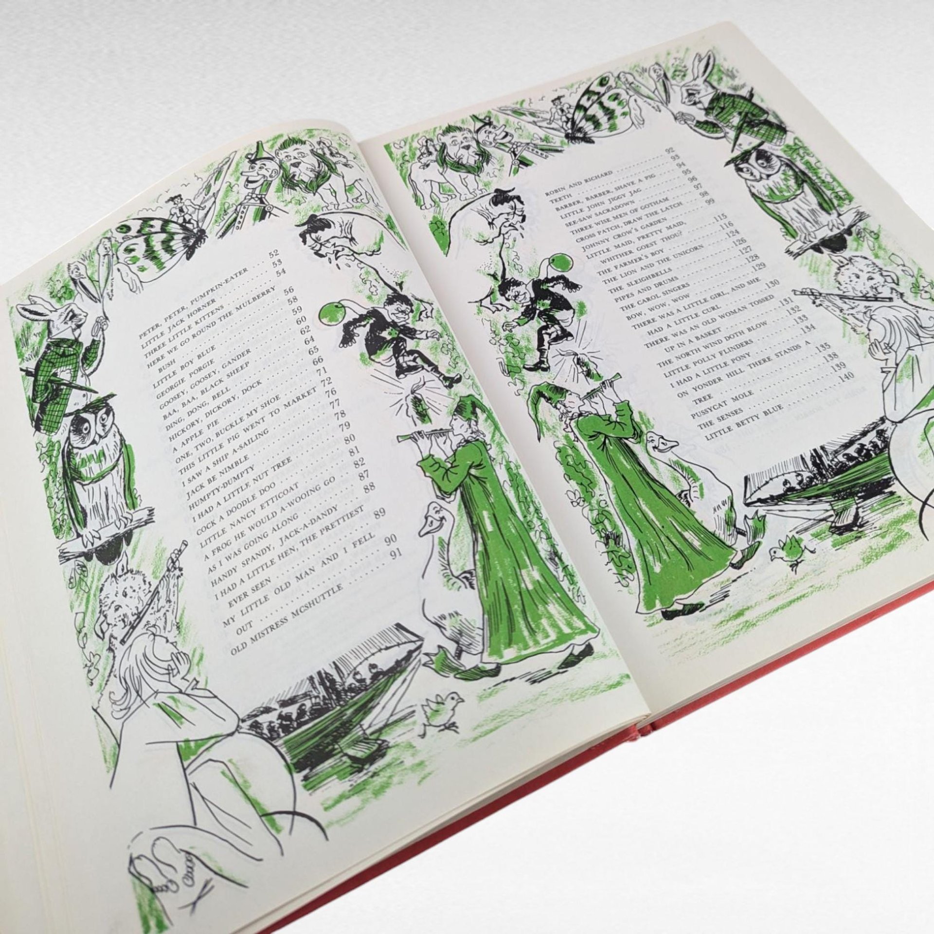 1974 Nursery Rhymes Songs Book Illustrated Children's Literature Gift for Kids