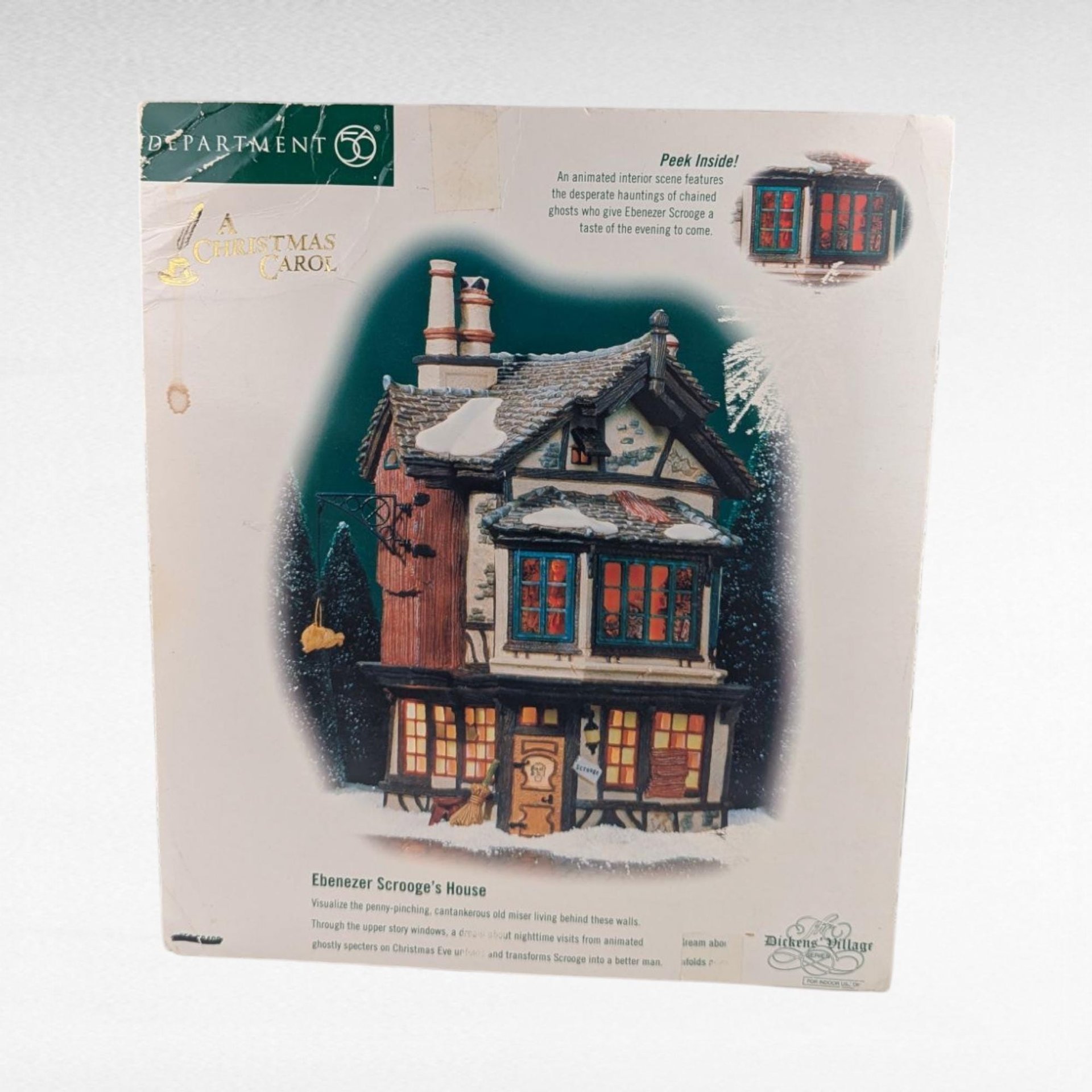 2001 Dept 56 Dickens Village - Scrooge's Brownstone with Motion
