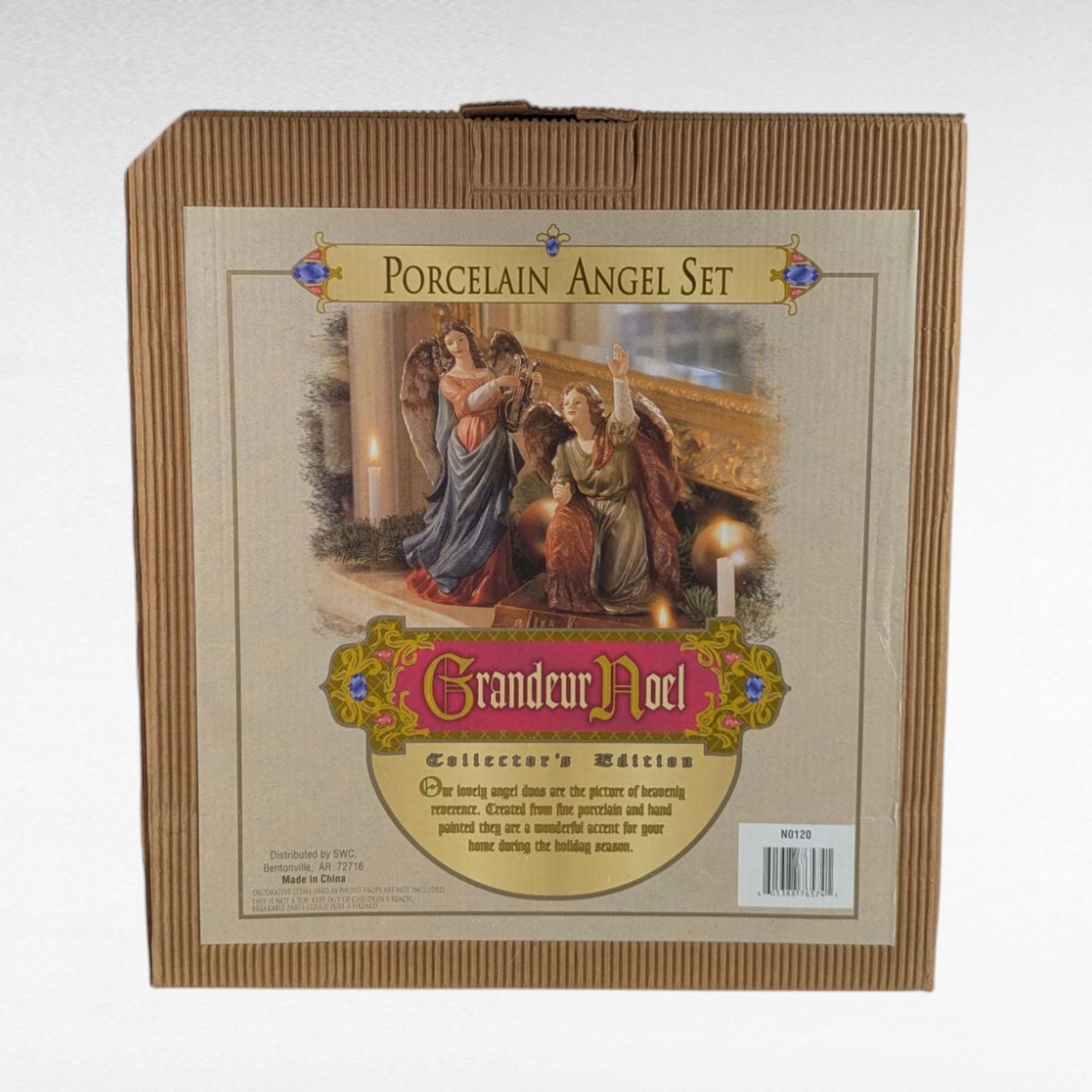1999 Grandeur Noel Porcelain Angel Pair - Vintage Holiday Decor