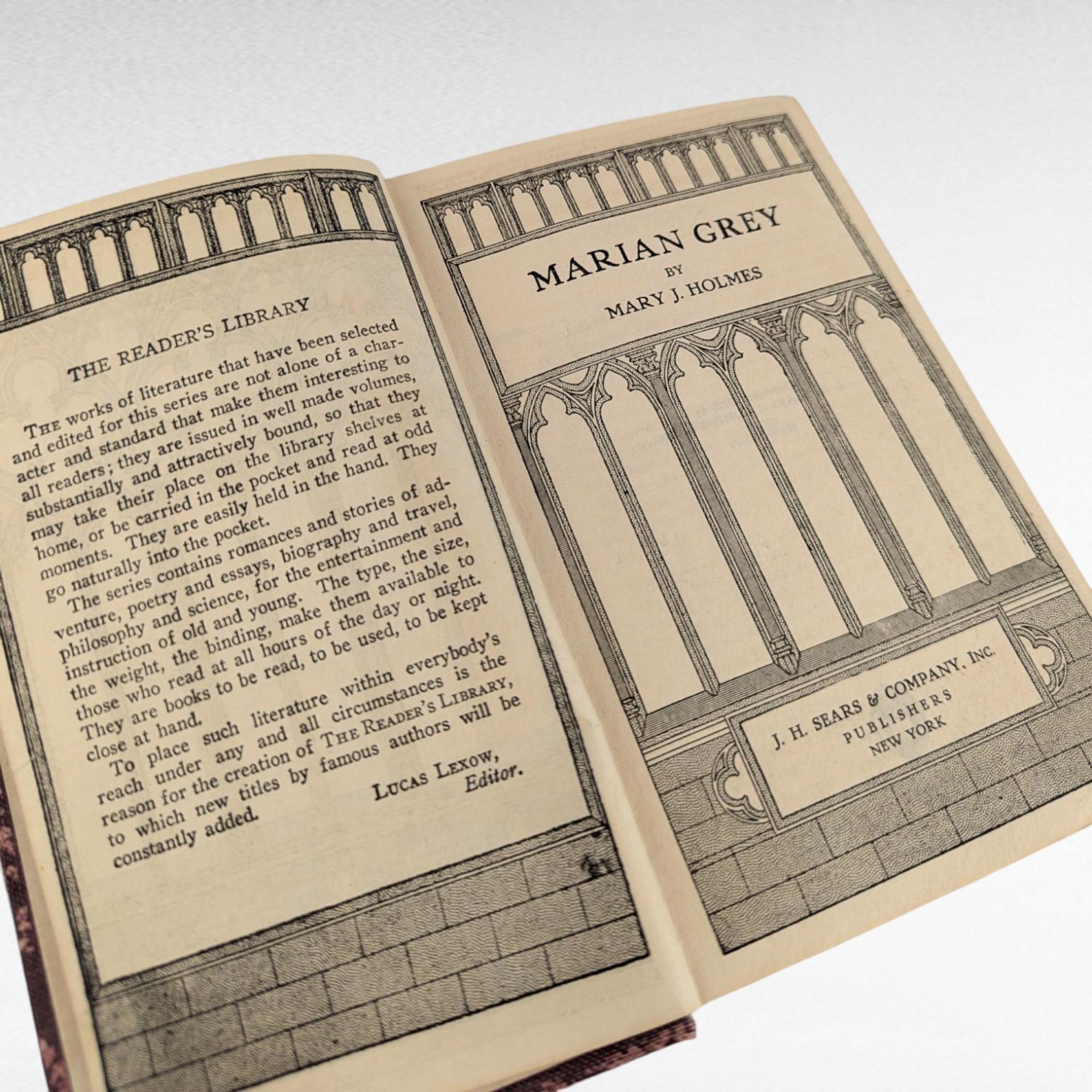 1923 Marian Grey Book by Mary J Holmes, Antique Novel Gift for Reader, Collectible Literature