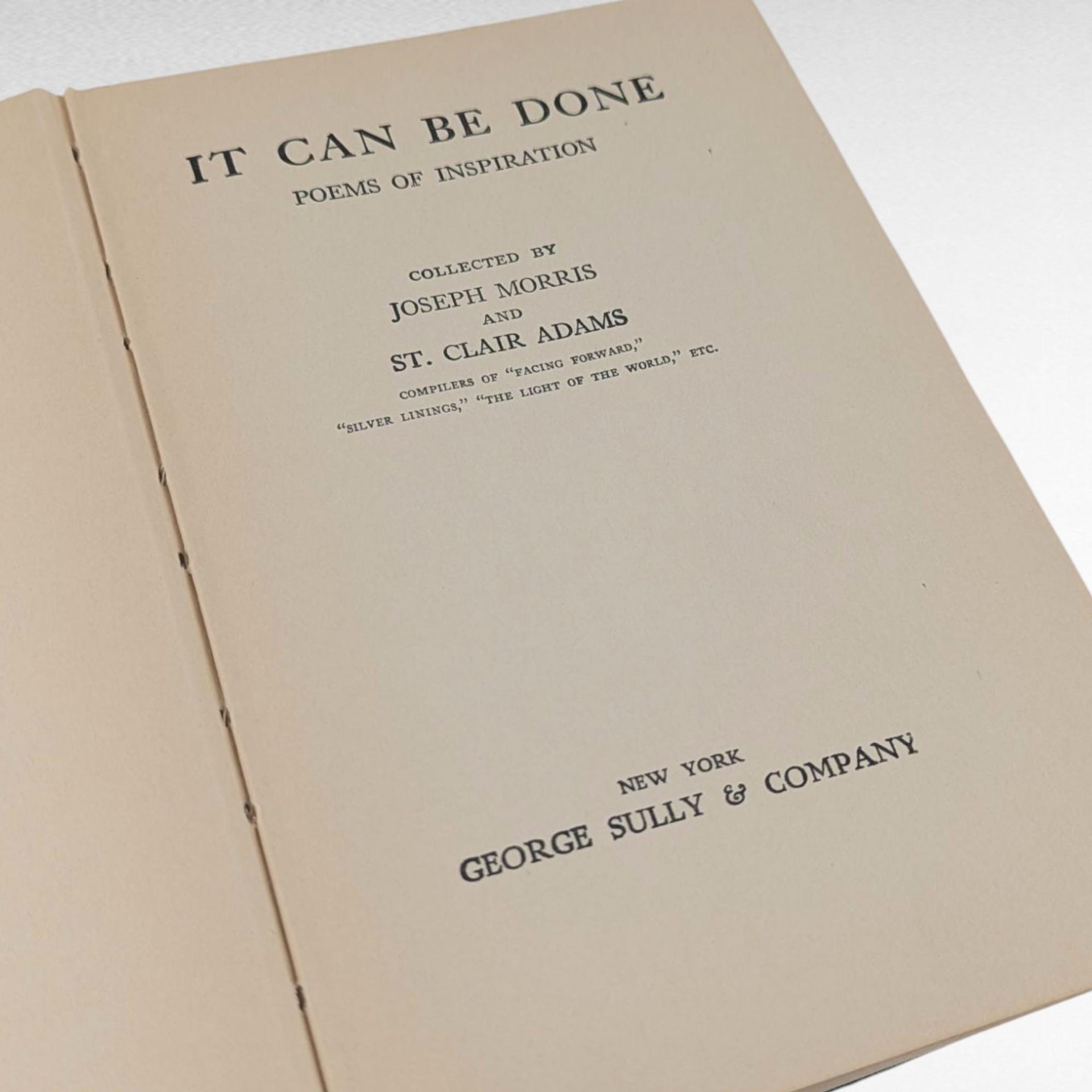 1921 It Can Be Done Poetry, Inspirational Verse, Joseph Morris, Antique Hardcover, Collectible Poems