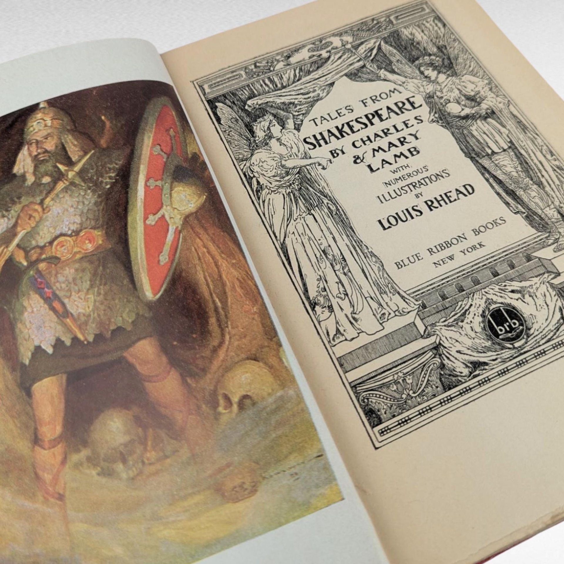 1918 Tales from Shakespeare, Hardcover, Illustrated, Louis Rhead, Classic Literature, Gift for Book Lovers