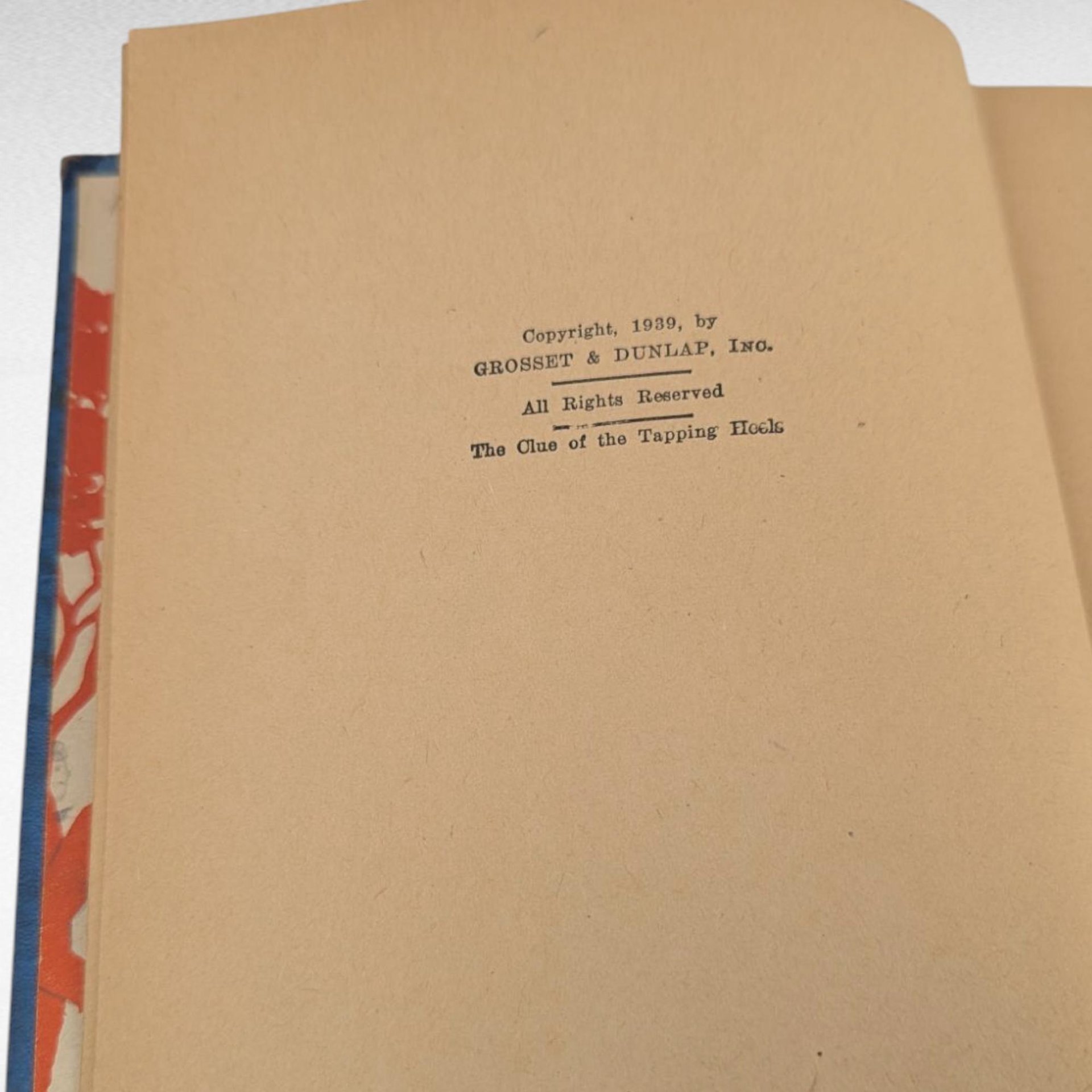 1939 The Clue of the Tapping Heels, Carolyn Keene, Vintage Nancy Drew Mystery, Collectible Book