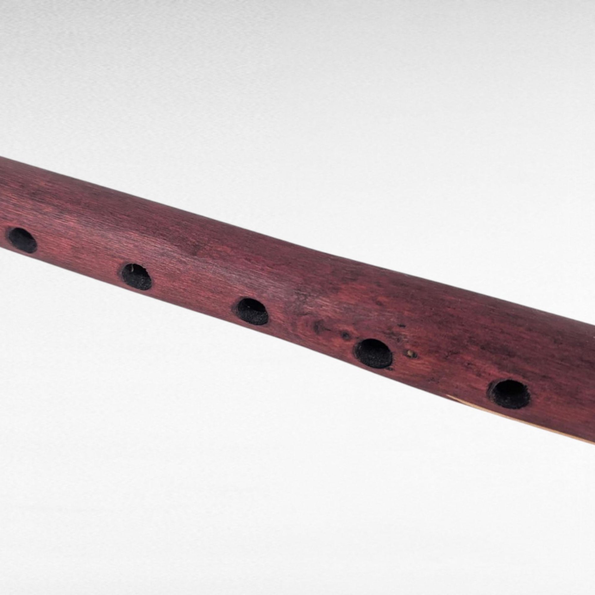 Vintage Hand Carved Wooden Andean Quena Flute, 15.75 Inch, Peruvian Folk Art, Musical Instrument